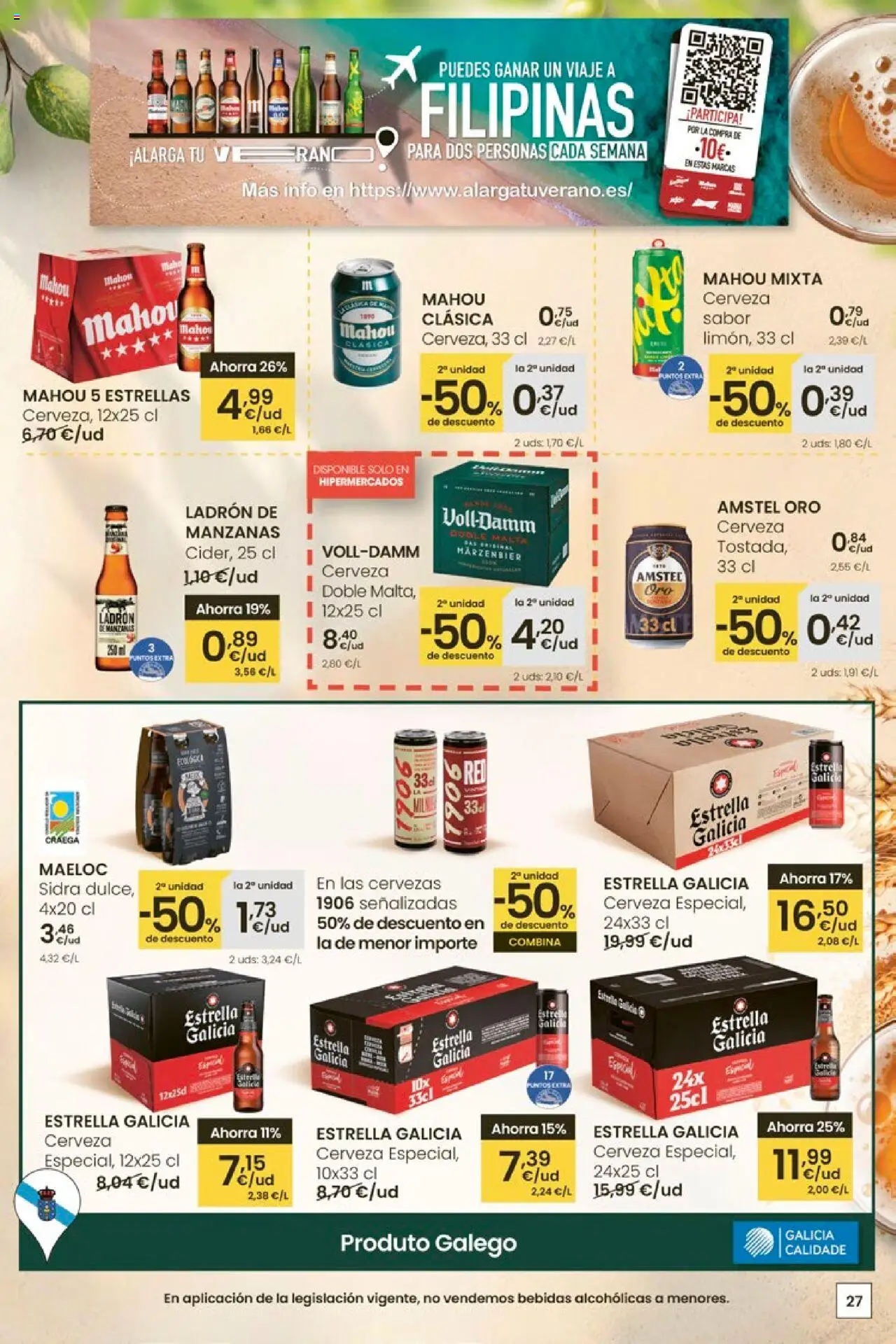 Eroski - Ofertons para conquistarte │ válido desde el 14.08.2025 | Página: 27 | Productos: Cerveza, Manzanas