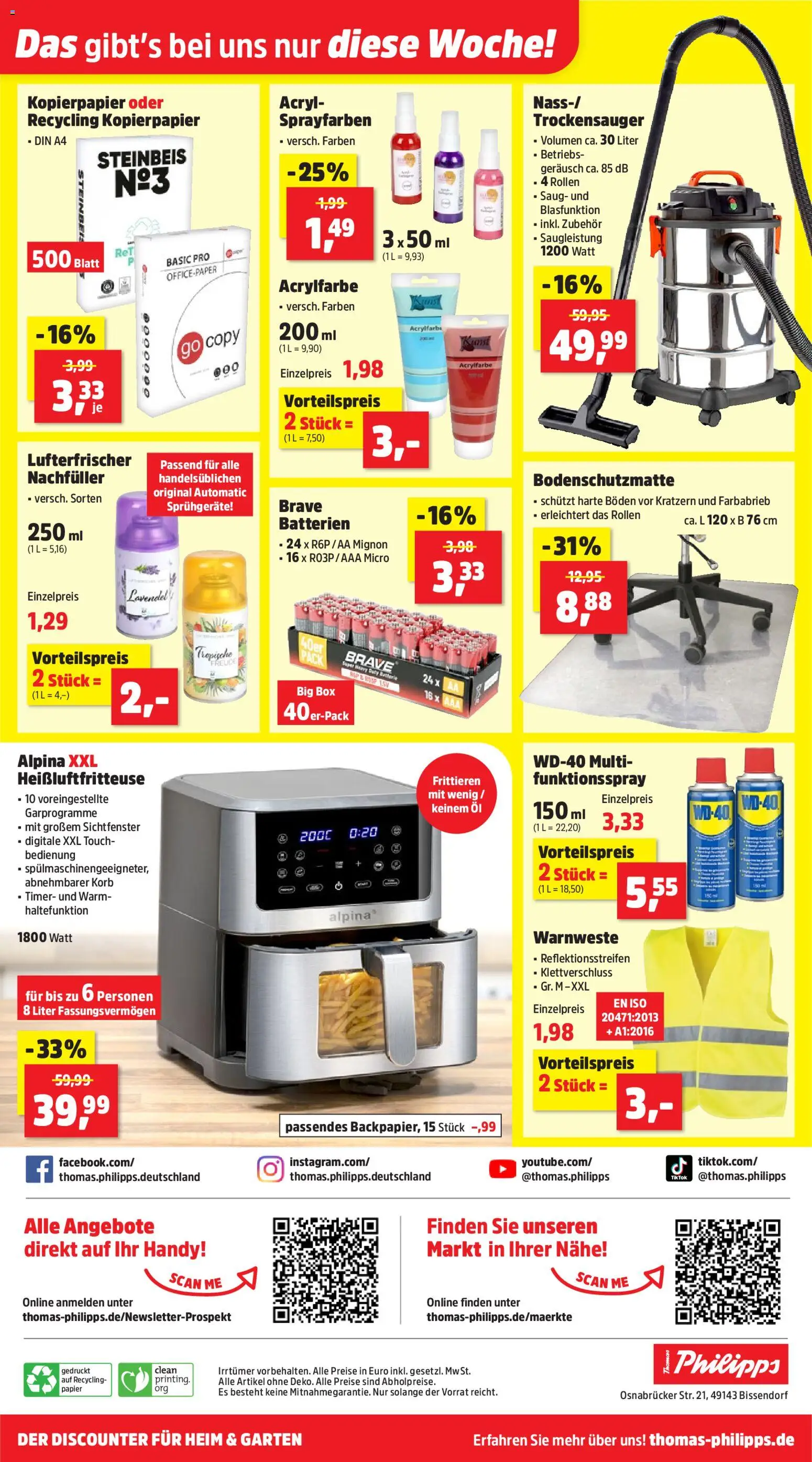 Thomas Philipps Prospekt – gültig ab 09.03.2026 | Seite: 19 | Produkte: Batterien, Korb, Lavendel, Heißluftfritteuse