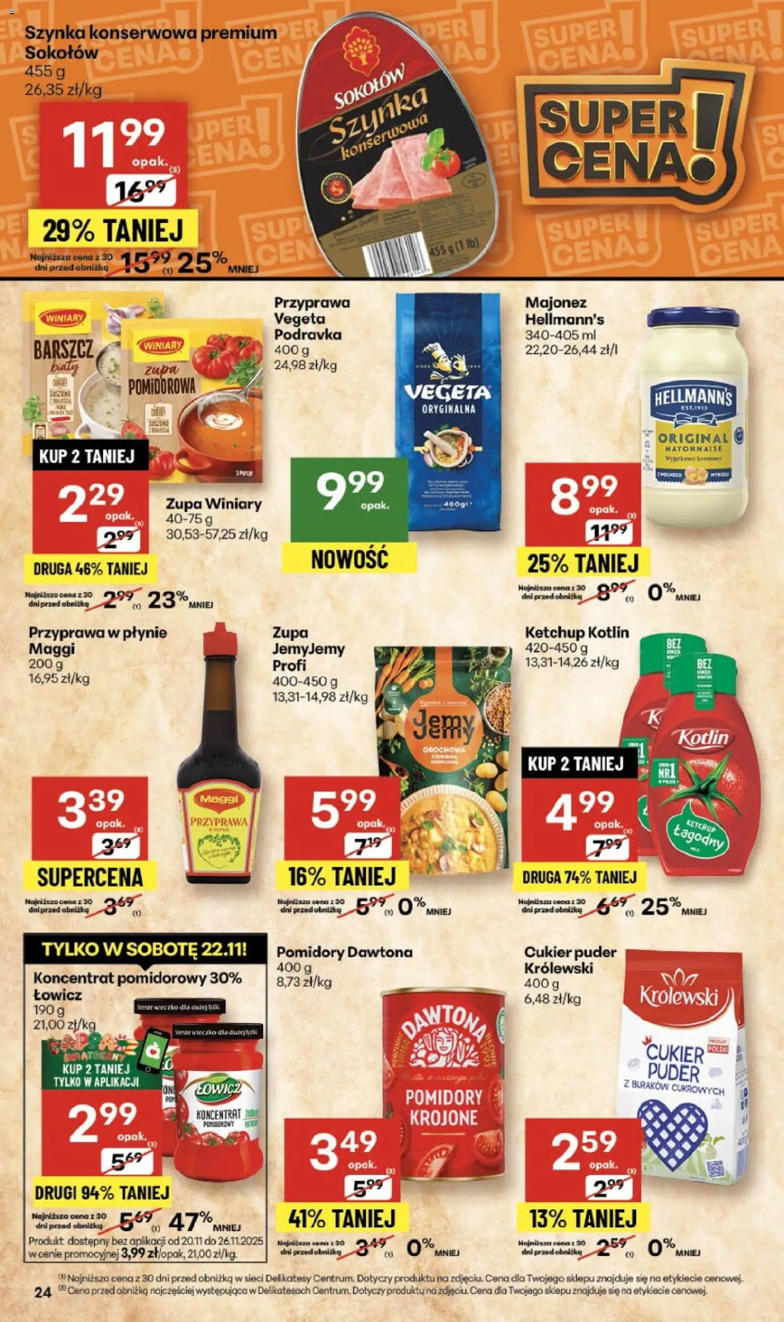 Delikatesy Centrum Gazetka - Sklepy Własne od 20.11.2025 | Strona: 24 | Produkty: Barszcz, Delikatesy, Zupa, Majonez