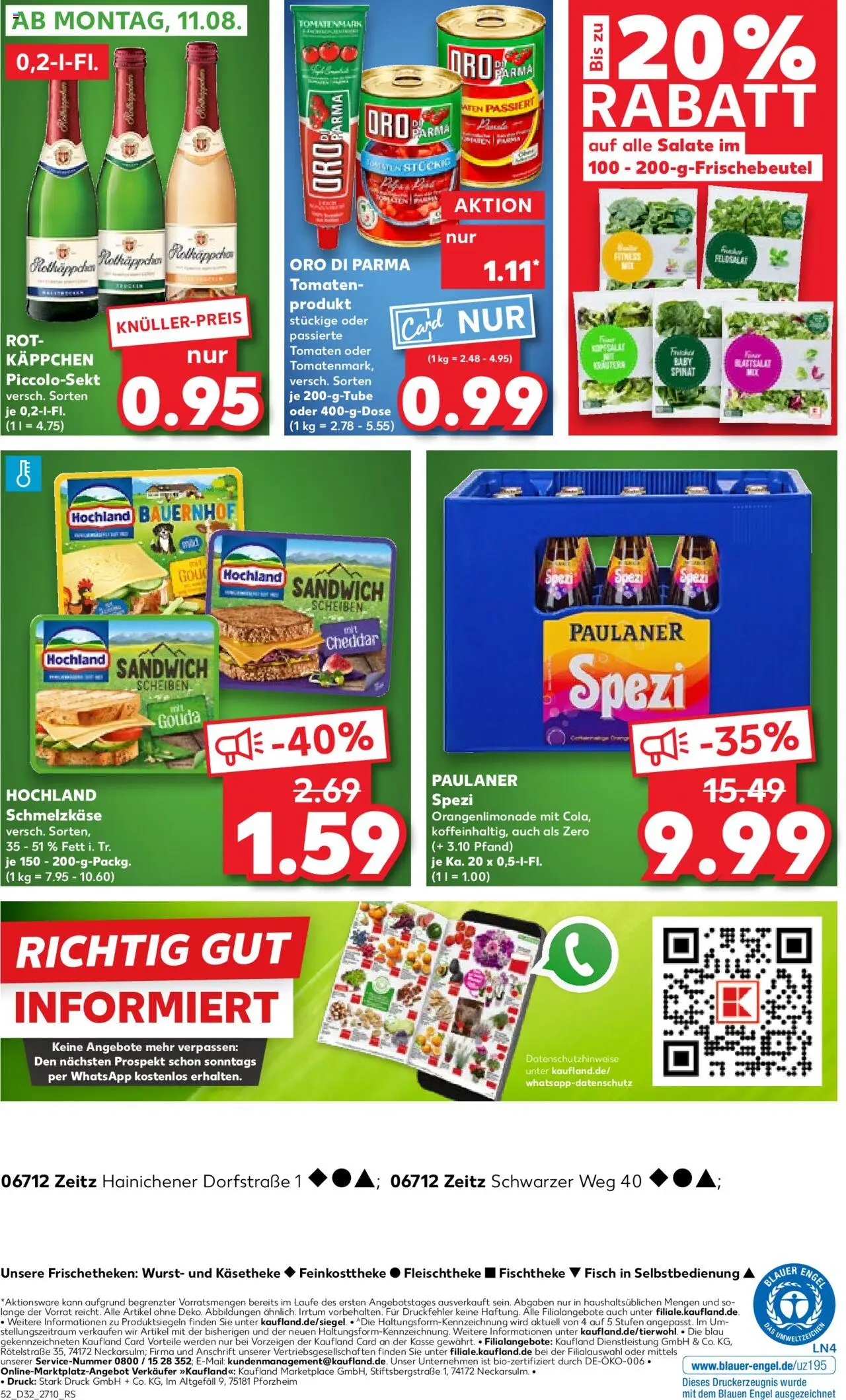 Kaufland prospekt Zeitz	 - gültig ab dem 07.08.2025 | Seite: 52 | Produkte: Cola, Oro di parma, Wurst, Paulaner
