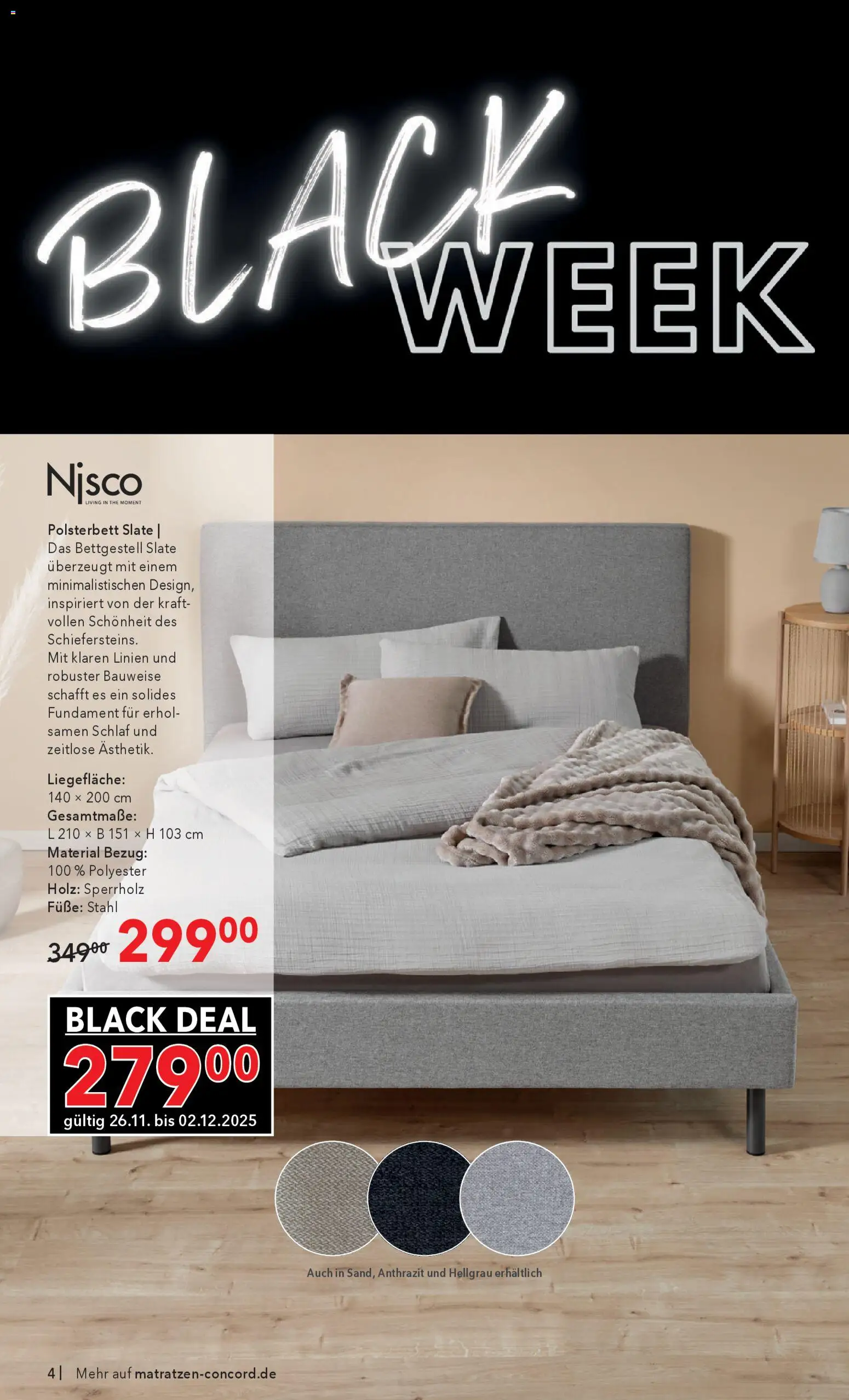 Matratzen Concord - Black Friday – gültig ab 26.11.2025 | Seite: 4 | Produkte: Polsterbett