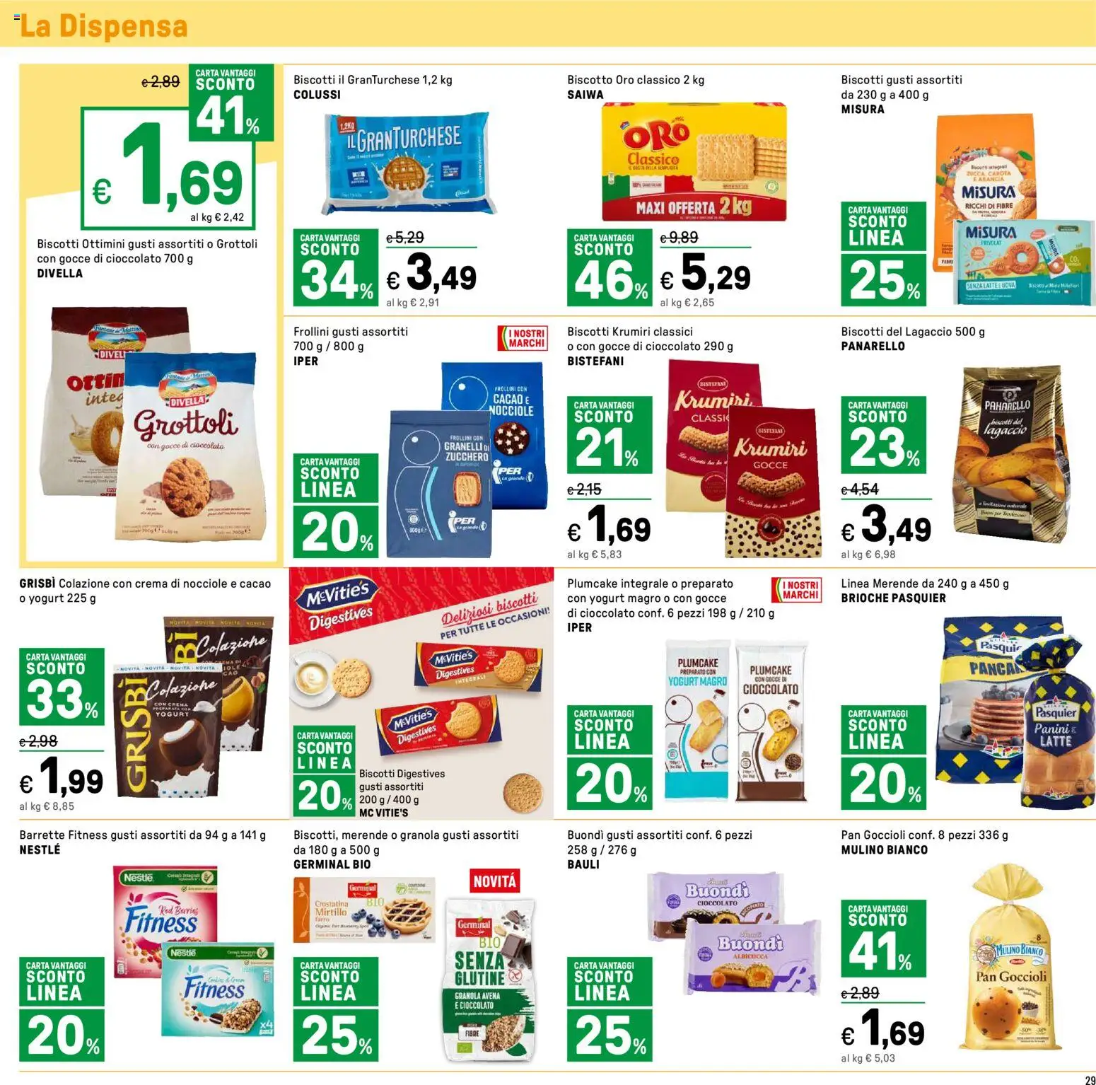 Volantino Iper del 24.11.2025 | Pagina: 29 | Prodotti: Yogurt, Latte, Plumcake, Frollini