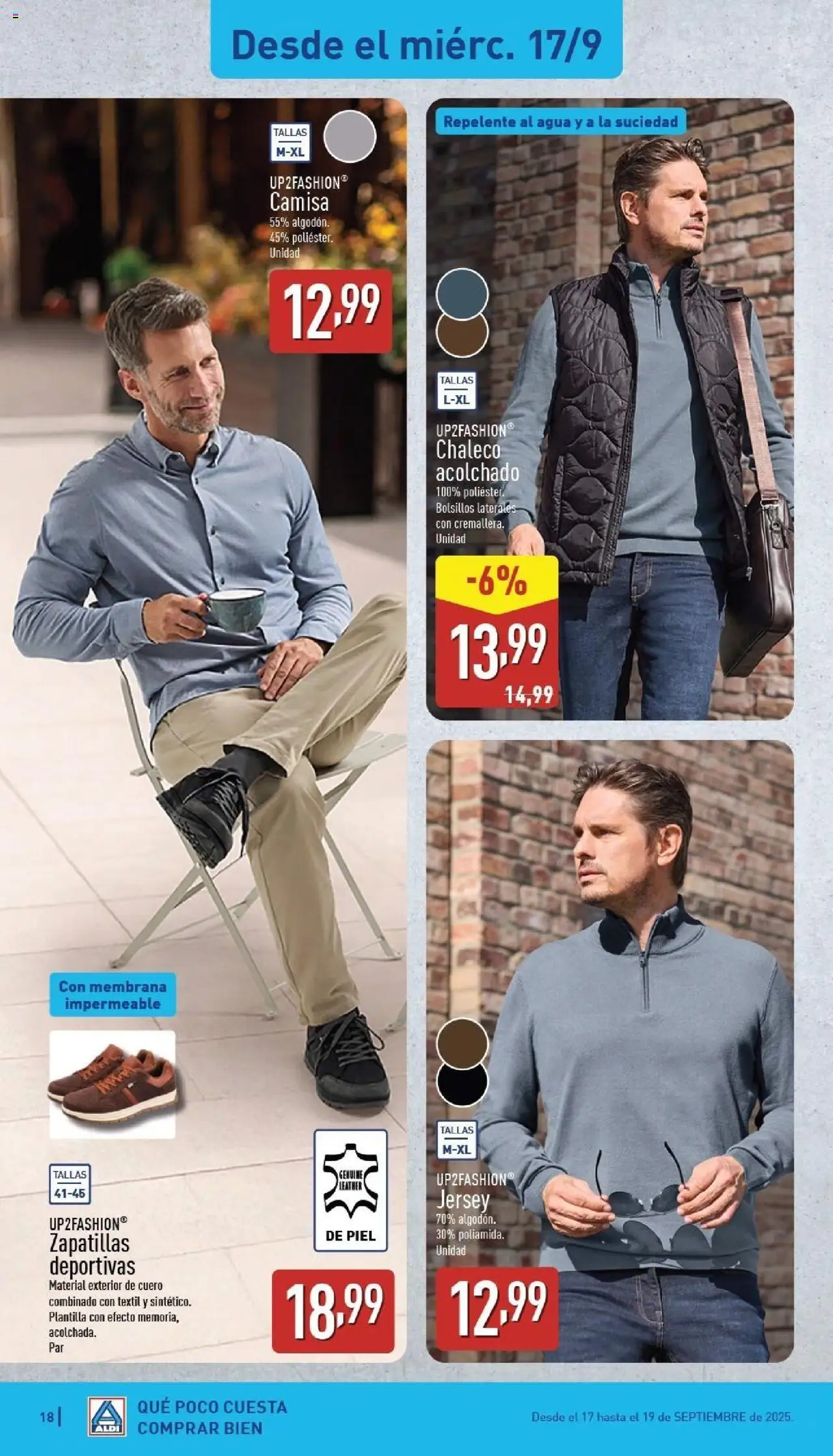 Aldi folleto Baleares │ válido desde el 15.09.2025 | Página: 18 | Productos: Camisa, Chaleco, Zapatillas deportivas, Zapatillas