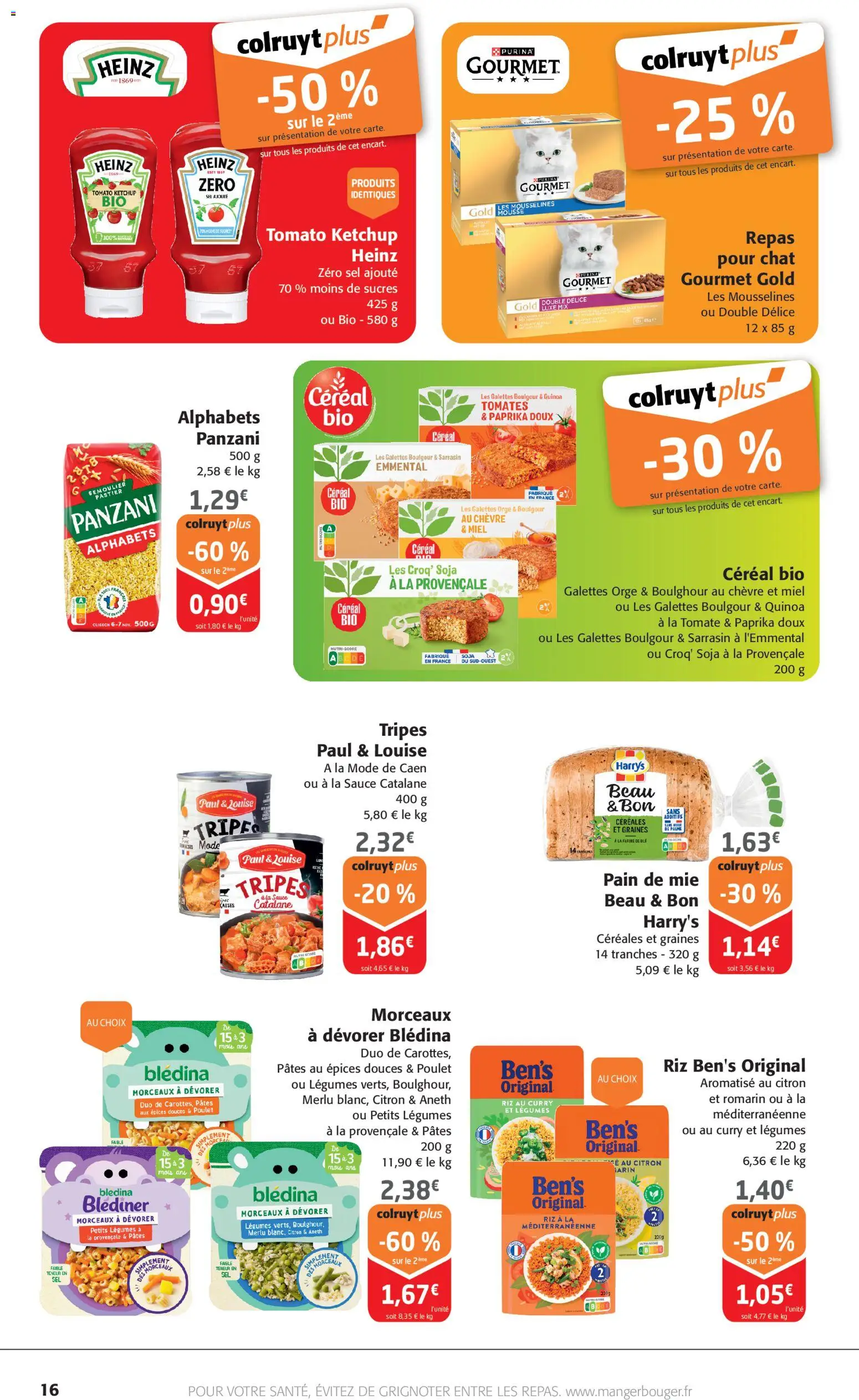 {H1} | Page: 16 | Produits: Citron, Paprika, Pain de mie, Céréales