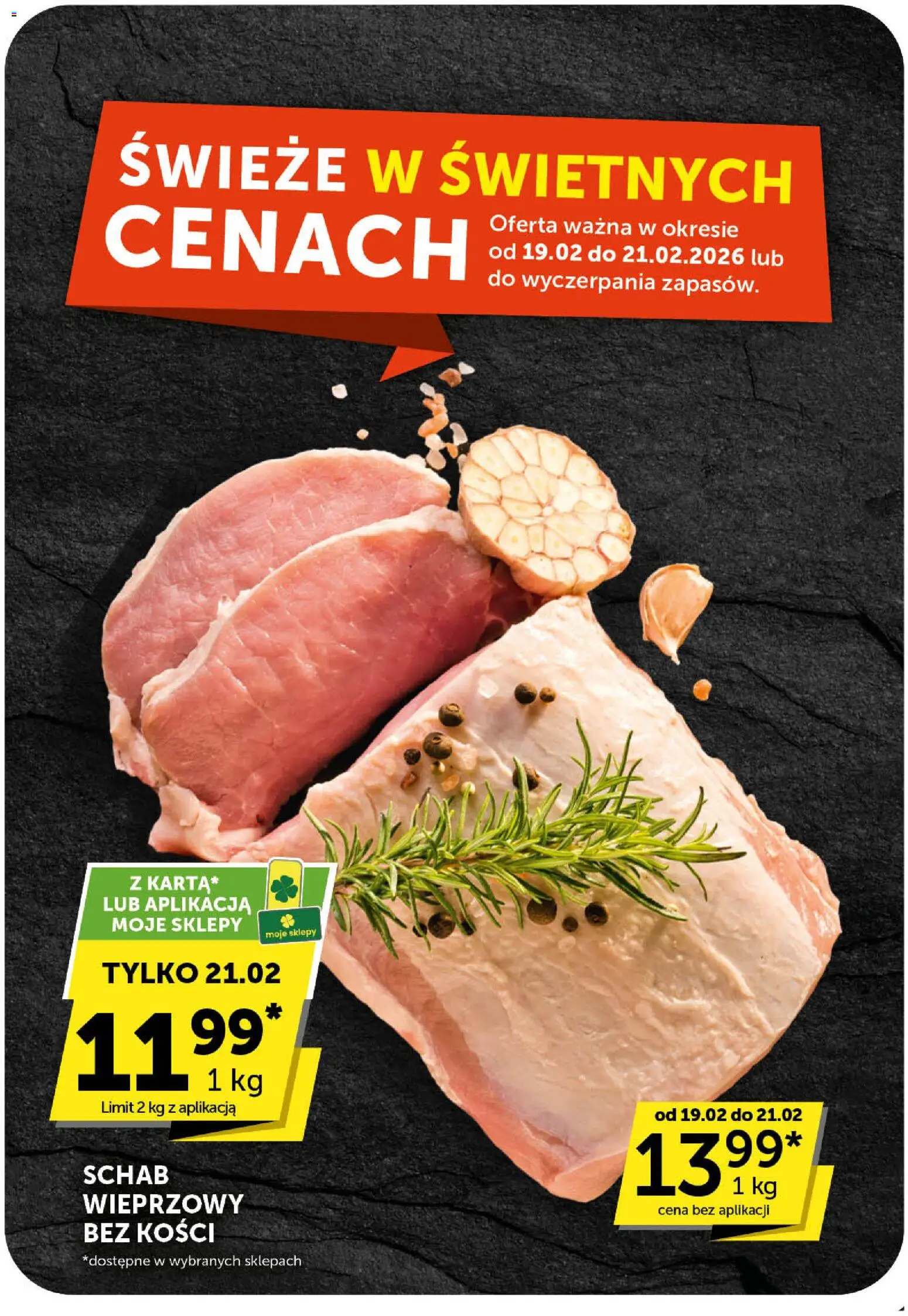 Groszek Gazetka od 19.02.2026 | Strona: 3 | Produkty: Schab, Schab wieprzowy