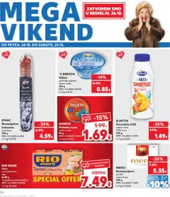 MERCI Bombonijera, prutići razni okusi 250 g - Pregled kataloga iz trgovine Kaufland, vrijedi od 22.10.2025 | Stranica: 28 | Proizvodi: Rio Mare, Bombonijera, Kobasica, Tuna