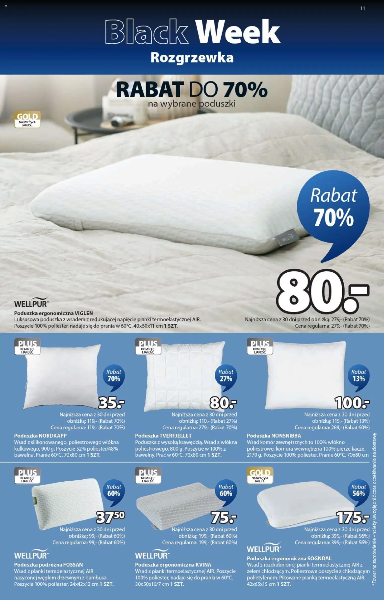 JYSK Black Friday od 12.11.2025 | Strona: 11 | Produkty: Poduszka, Pianki