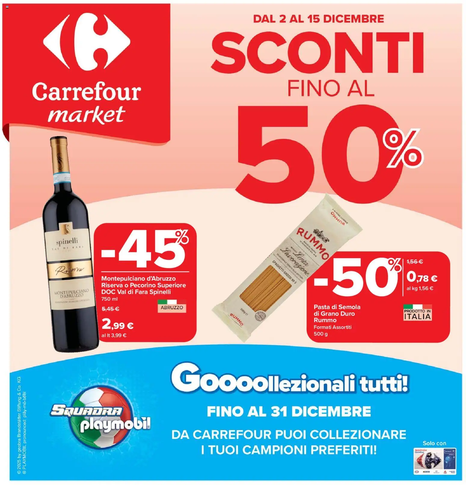 Volantino Carrefour del 02.12.2025 | Pagina: 1 | Prodotti: Pasta, Pecorino