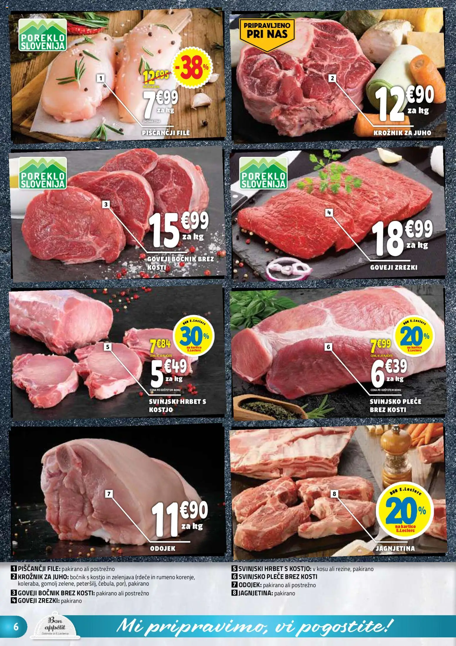 Novi E.leclerc katalog ponudbe – veljaven od 29.04.2026 | Stran: 6 | Izdelki: Zrezki, Zelenjava