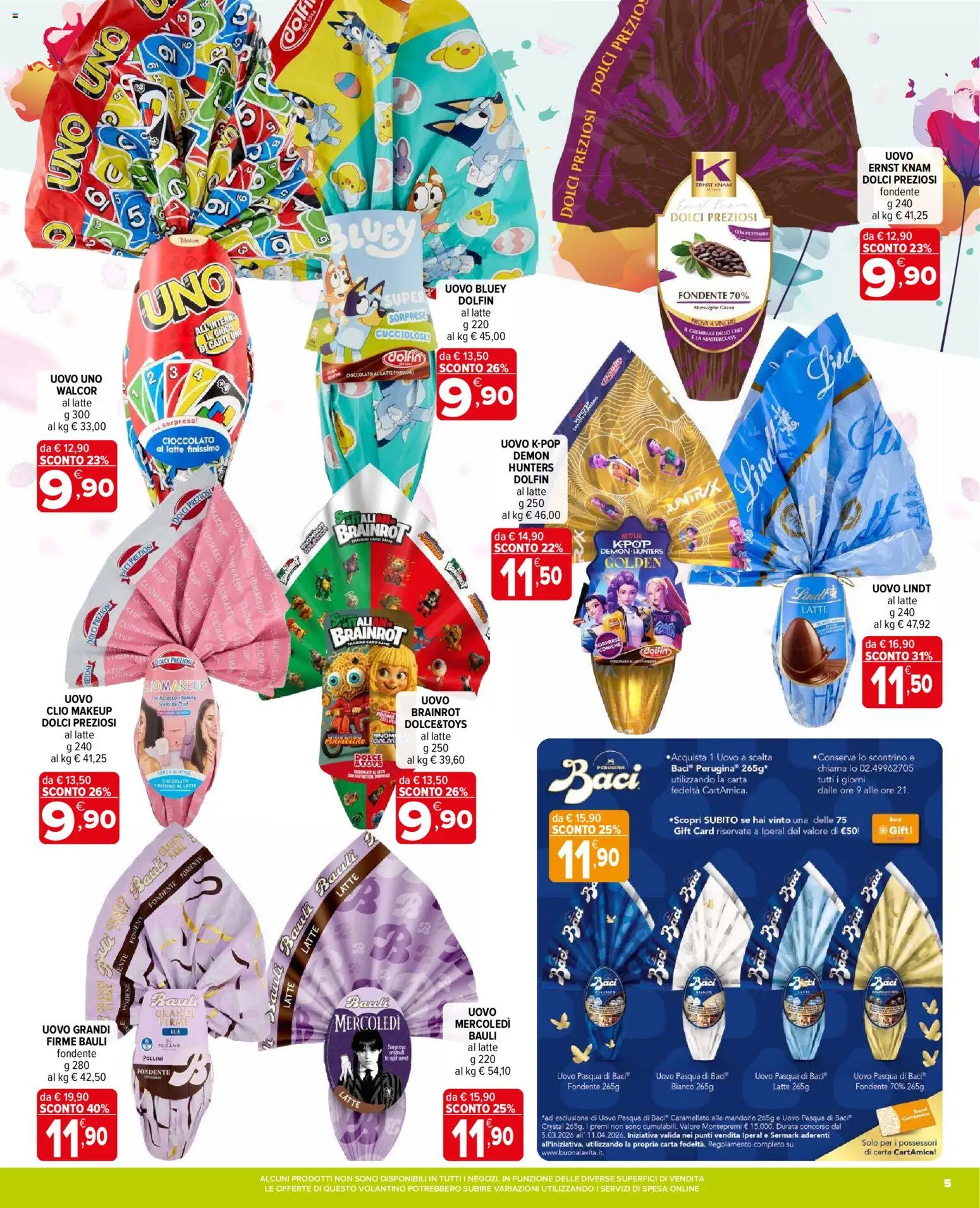 Volantino Iperal del 25.03.2026 | Pagina: 5 | Prodotti: Cioccolato, Latte, Mandorle, Gioco
