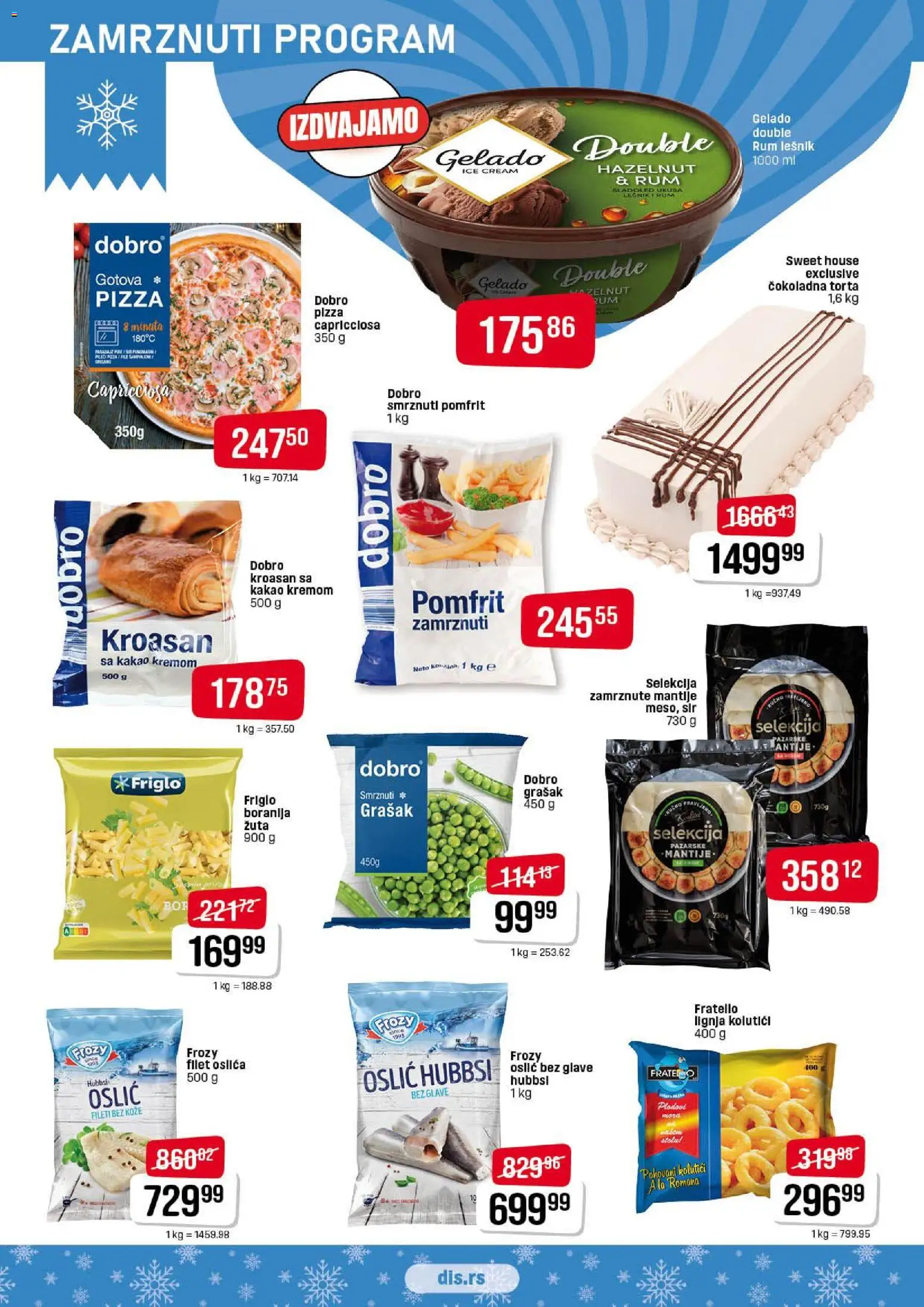 DIS katalog - važi od 23.10.2025 | Strana: 4 | Proizvode: Grašak, Kroasan, Oslić, Sir