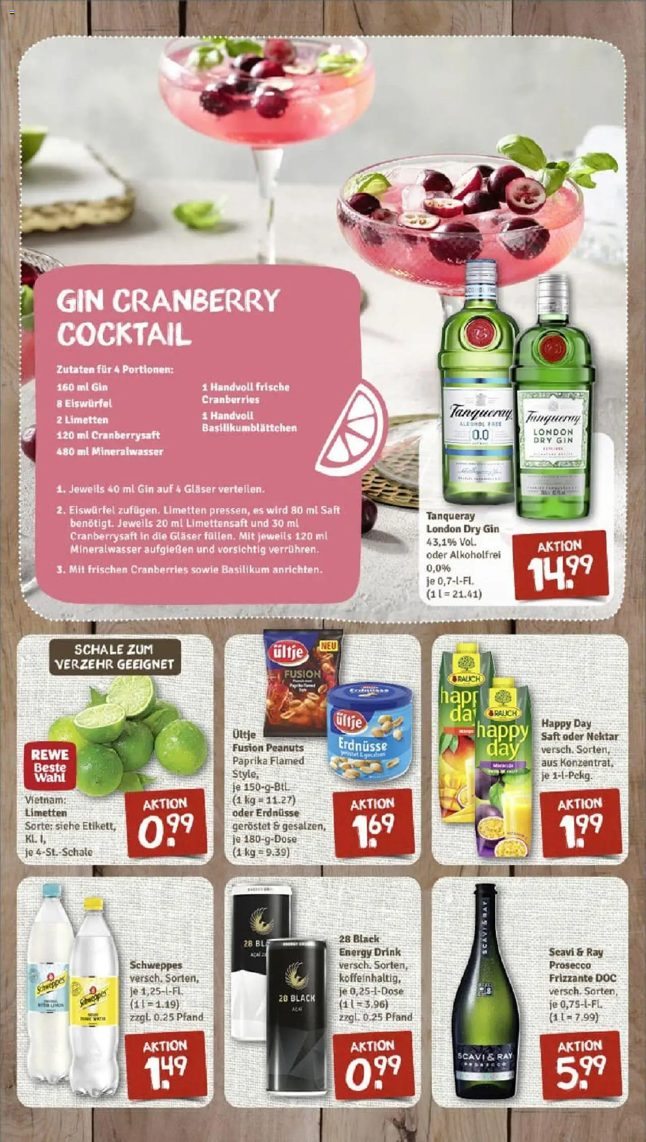 Rewe prospekt Lage	 - gültig ab dem 27.07.2025 | Seite: 8 | Produkte: Mineralwasser, Prosecco, Saft, Gin