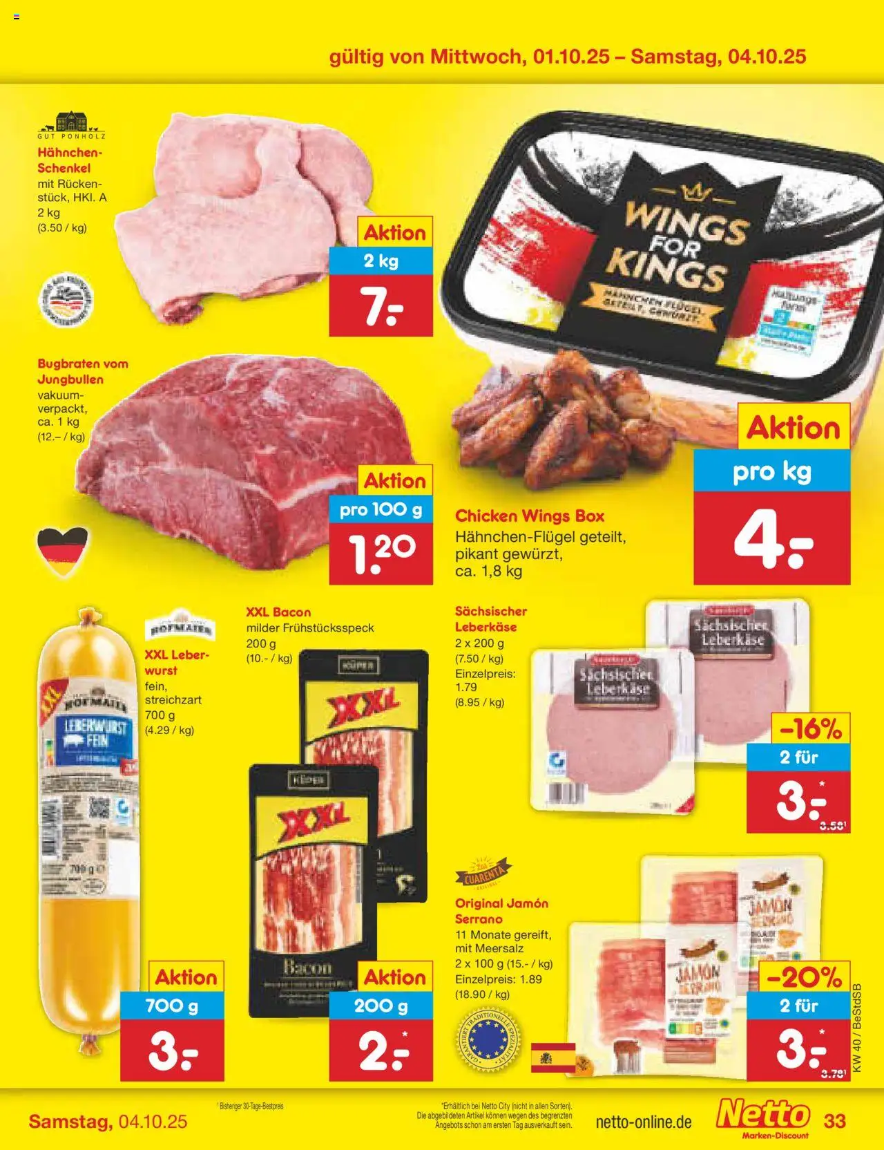 Netto Marken-Discount Prospekt 	 – gültig ab 29.09.2025 | Seite: 37 | Produkte: Hahnchen, Box, Wurst, Leberkase