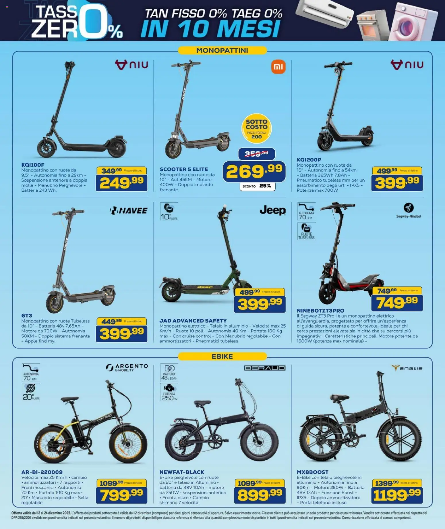 Volantino BRUNO del 12.12.2025 | Pagina: 15 | Prodotti: Monopattino, Alluminio, Batteria, Monopattino elettrico