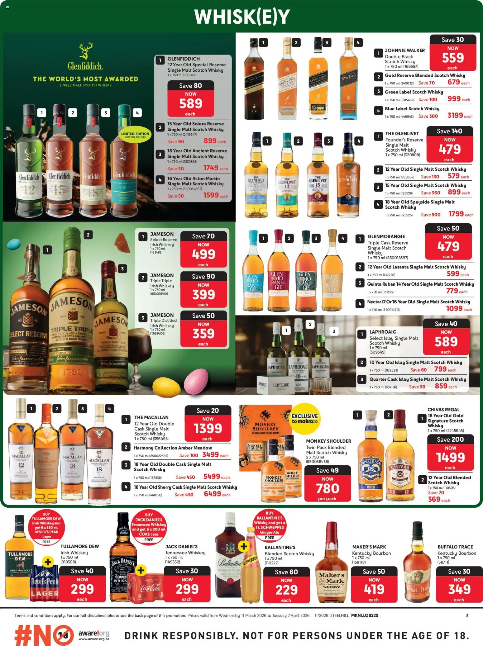 New Makro catalogue – valid from 11.03.2026 | Page: 3 | Products: Coke, Bourbon, Whiskey