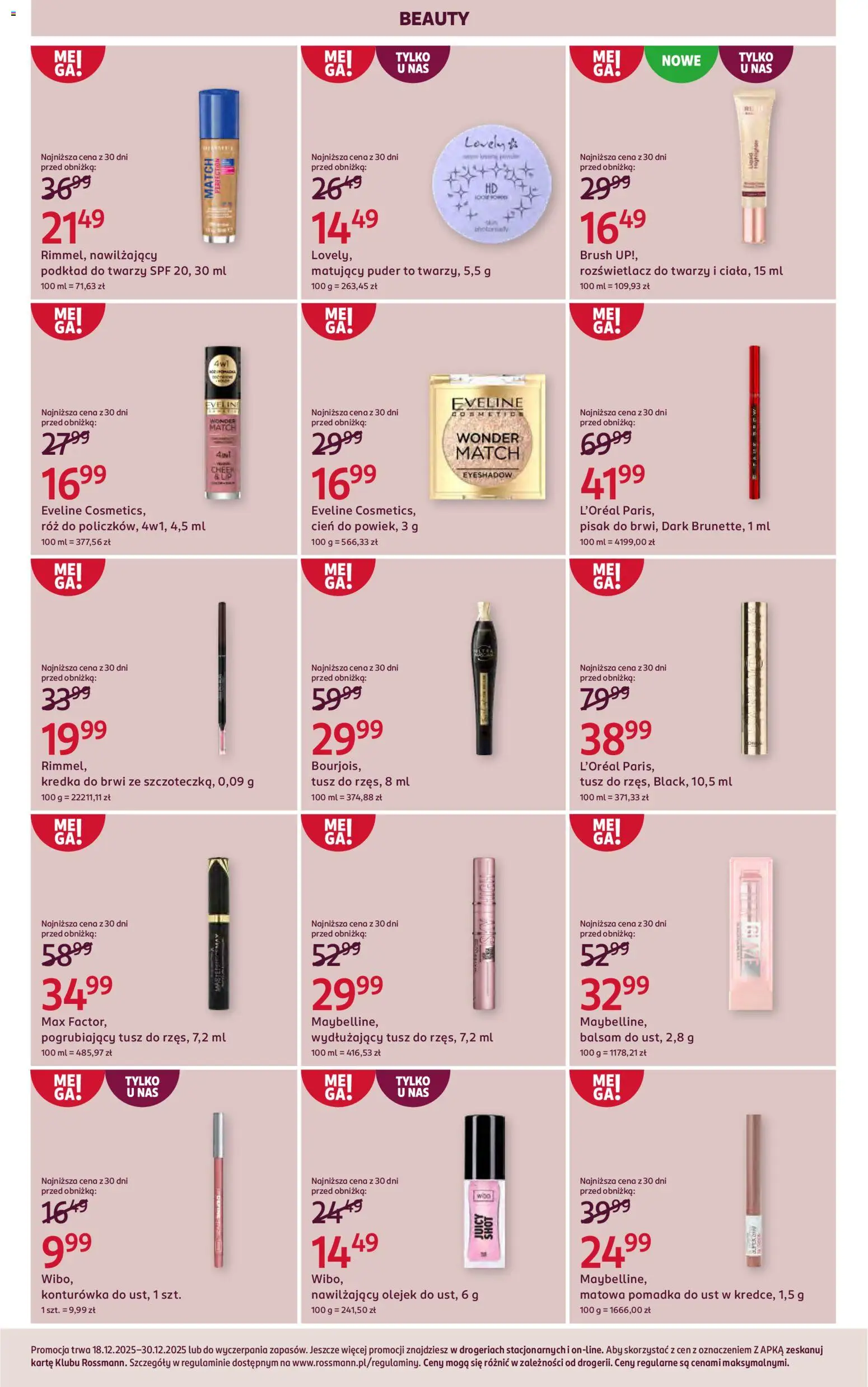 Rossmann Gazetka od 18.12.2025 | Strona: 5 | Produkty: Puder, Róż, Rozświetlacz, Pomadka do ust