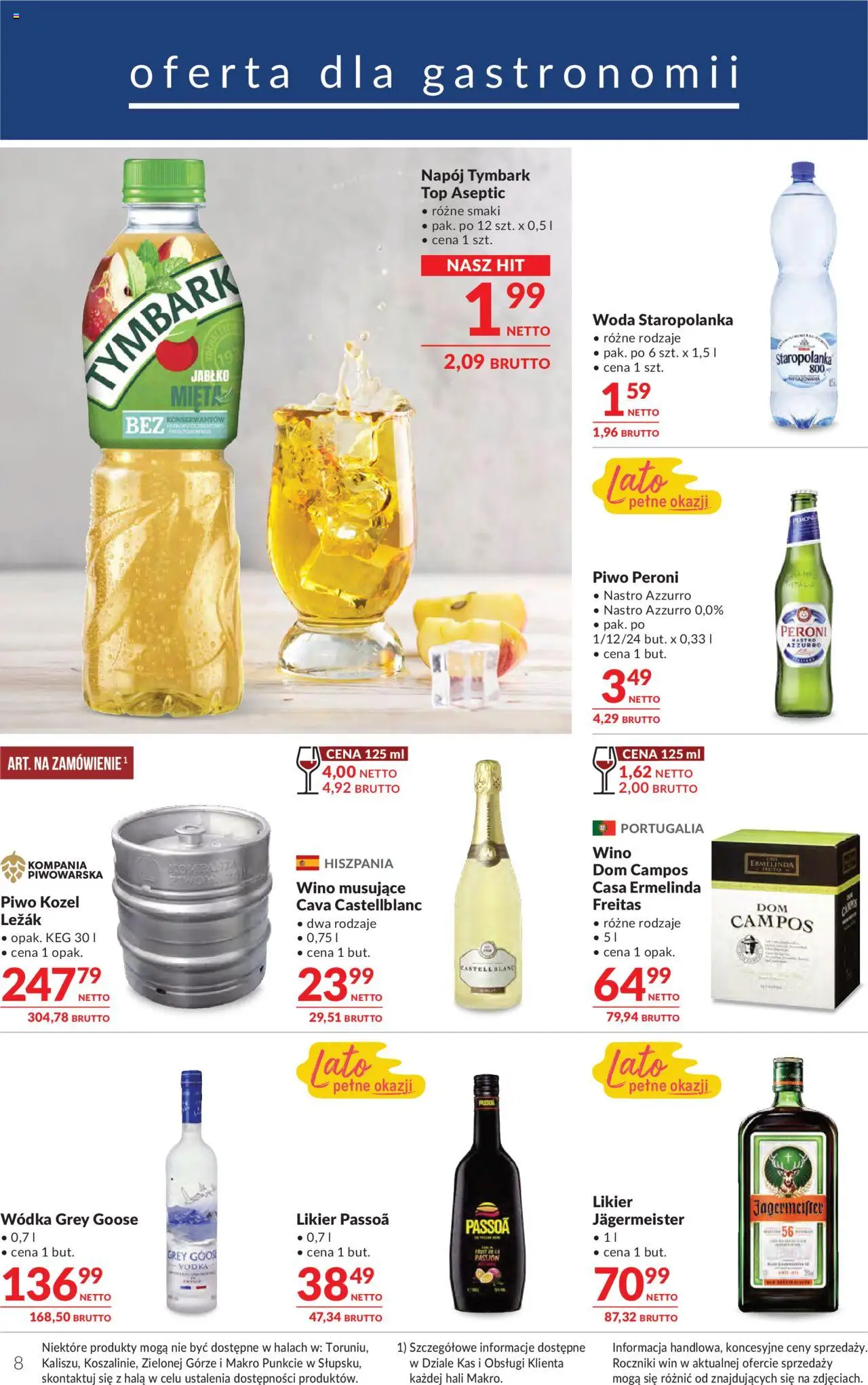 Gazetka - Oferta dla gastronomii oferta z alkoholem od 05.08.2025 | Strona: 8 | Produkty: Grey goose, Passoa, Vodka, Woda