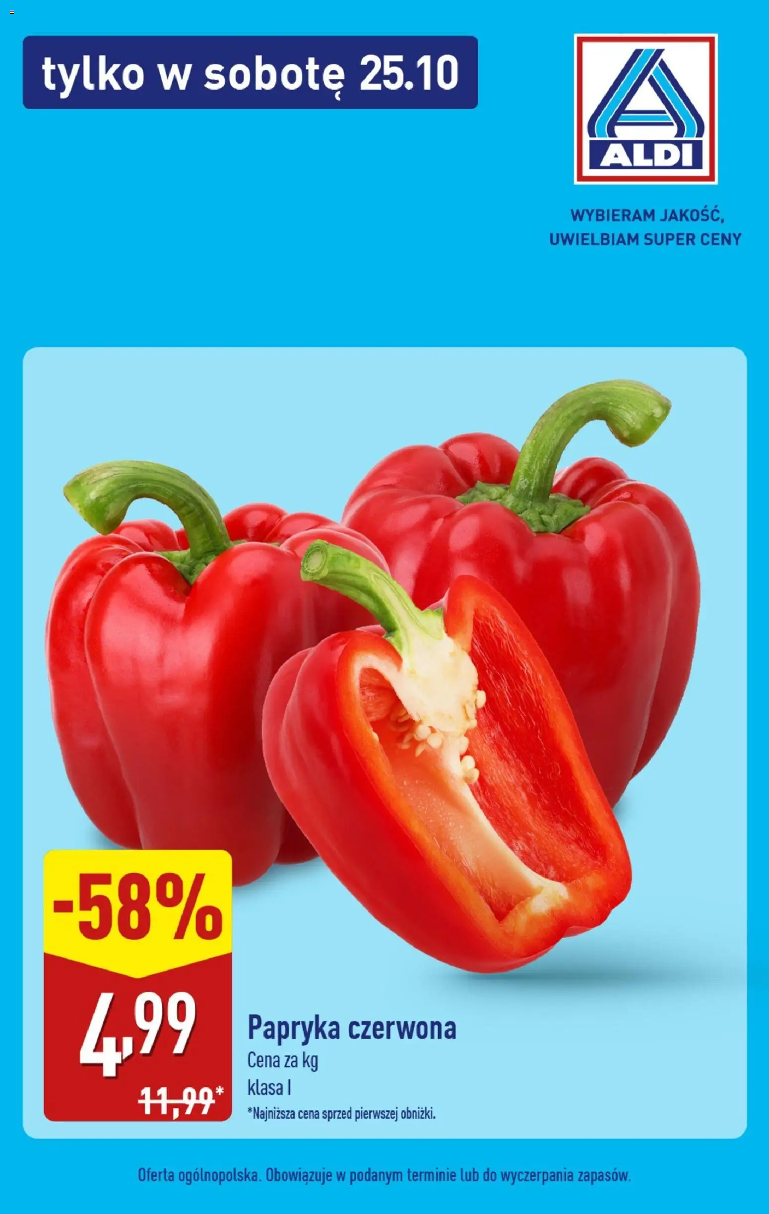 Aldi Gazetka - Tylko w sobotę od 25.10.2025 | Strona: 6 | Produkty: Papryka, Papryka czerwona