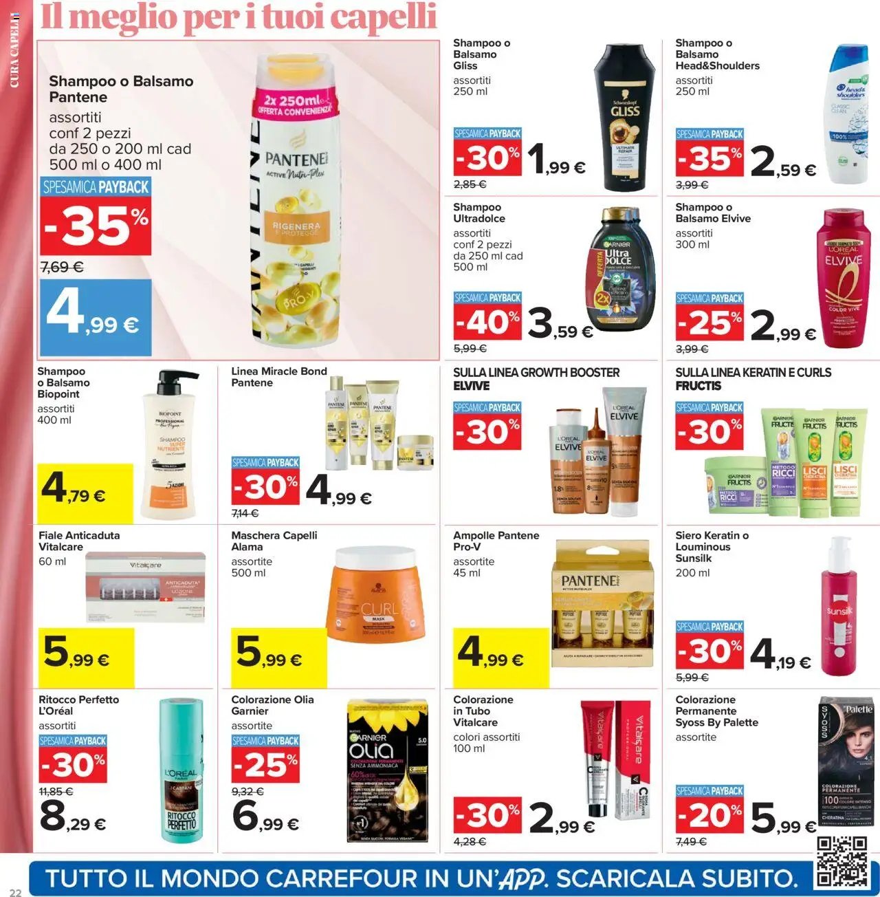 Volantino Carrefour del 15.09.2025 | Pagina: 22 | Prodotti: Shampoo, Balsamo, Maschera, Tubo