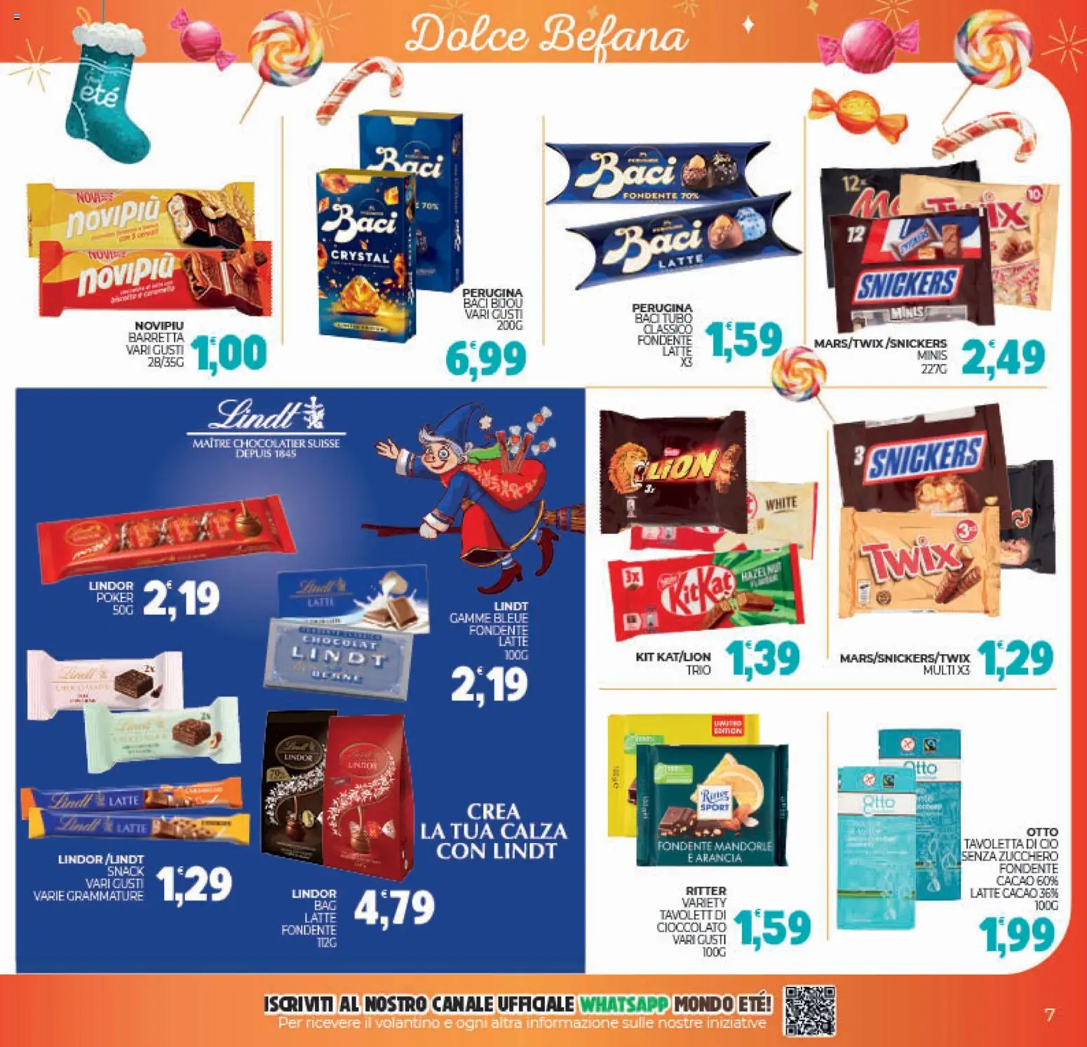 Volantino Eté del 27.12.2025 | Pagina: 7 | Prodotti: Cioccolato, Mandorle, Barretta, Arancia