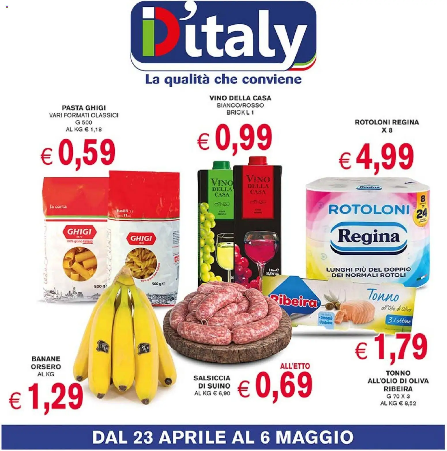 Volantino Coal del 23.04.2026 | Pagina: 1 | Prodotti: Suino, Vino, Pasta, Tonno