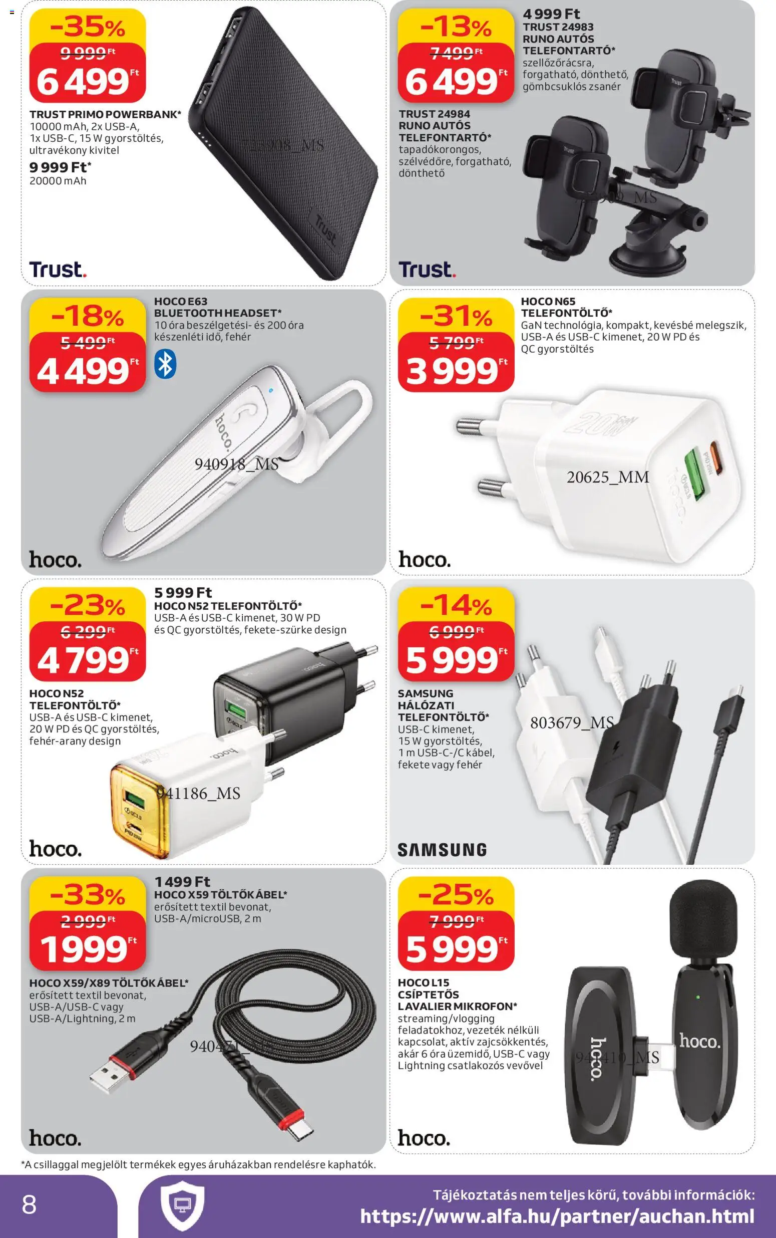 Auchan akciós ujság - amely érvényes a következő dátumtól: 19.03.2026 | Oldal: 8 | Termékek: Samsung, Óra