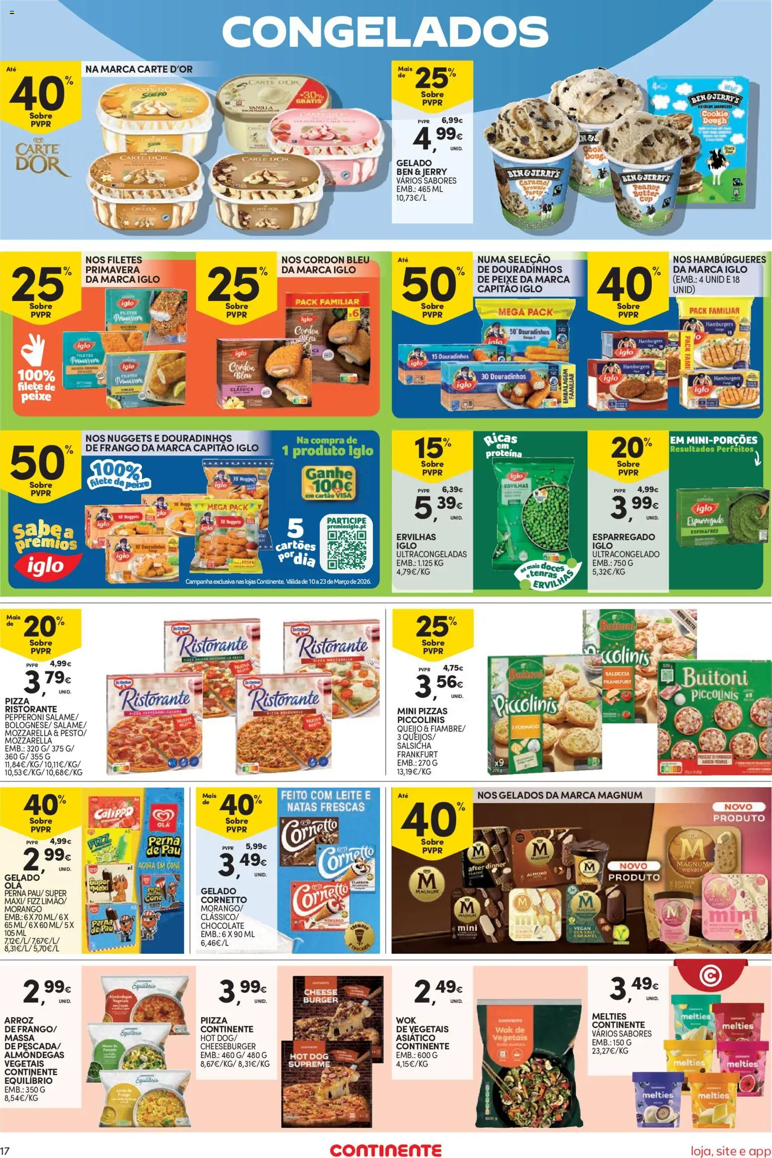 Continente Semanal Continente Bom Dia │ válido de 17.03.2026 | Página: 17 | Produtos: Espinafres, Bolo, Queijo, Doces