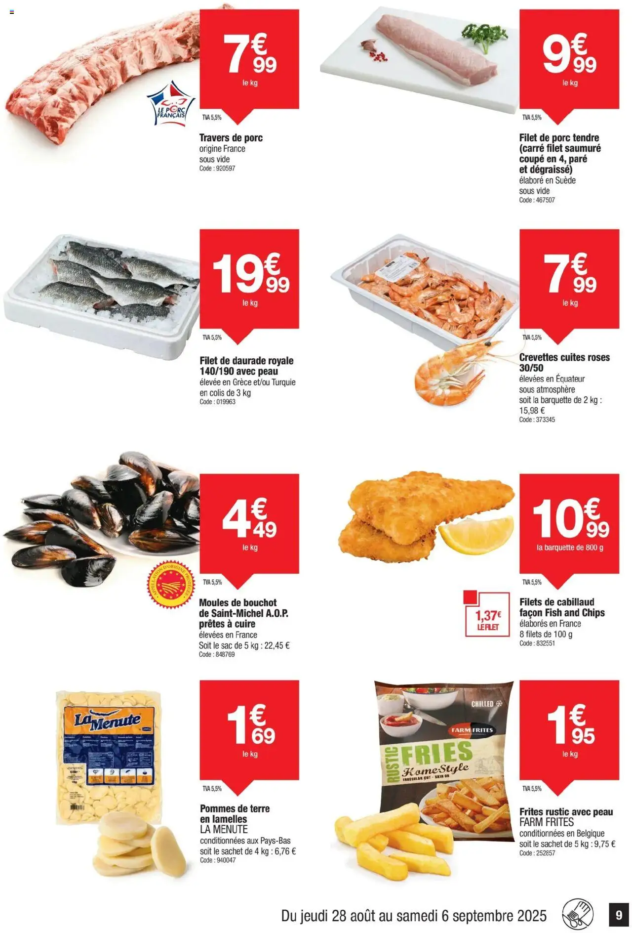  | Page: 9 | Produits: Sac, Frites, Crevettes, Chips