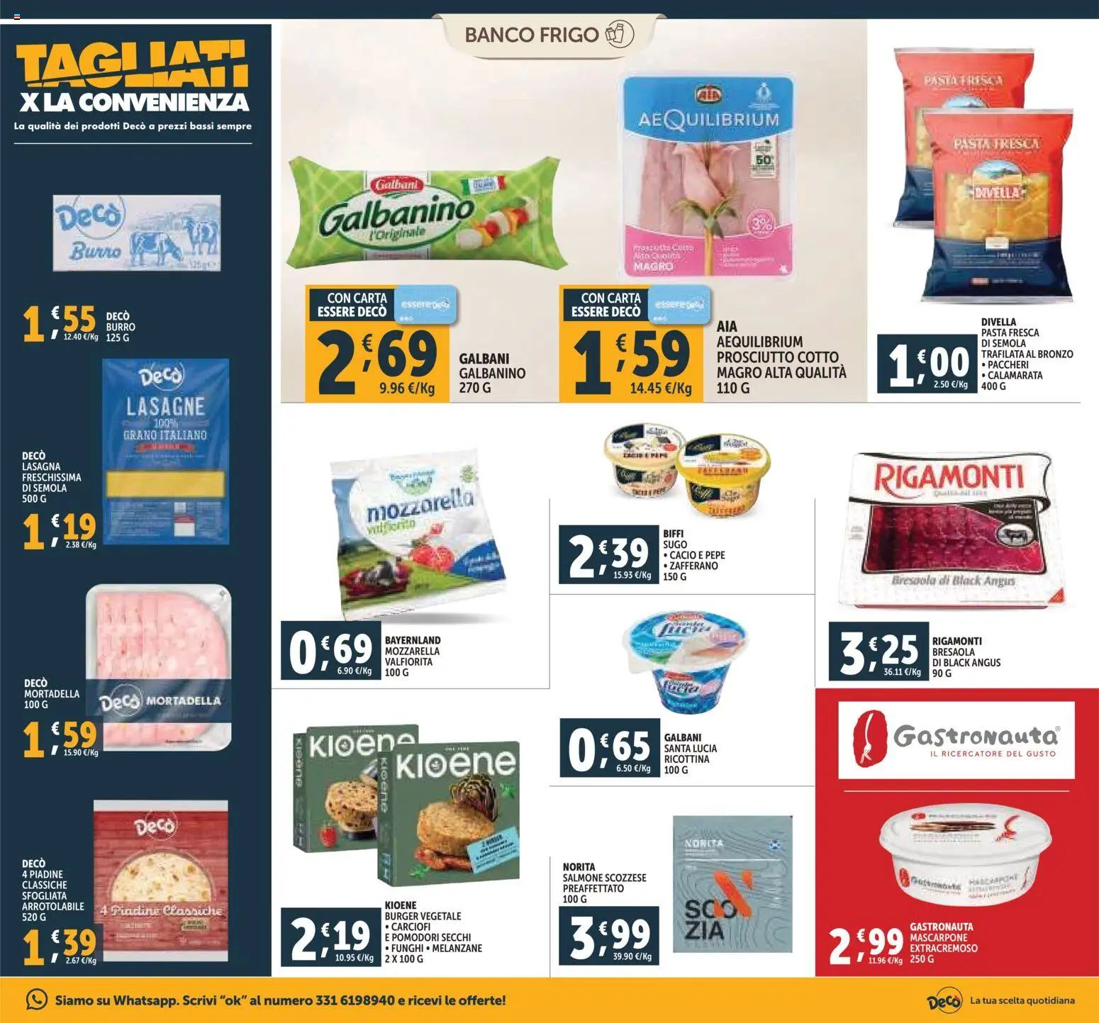 Volantino Decò del 07.11.2025 | Pagina: 11 | Prodotti: Bresaola, Pasta, Mascarpone, Sugo