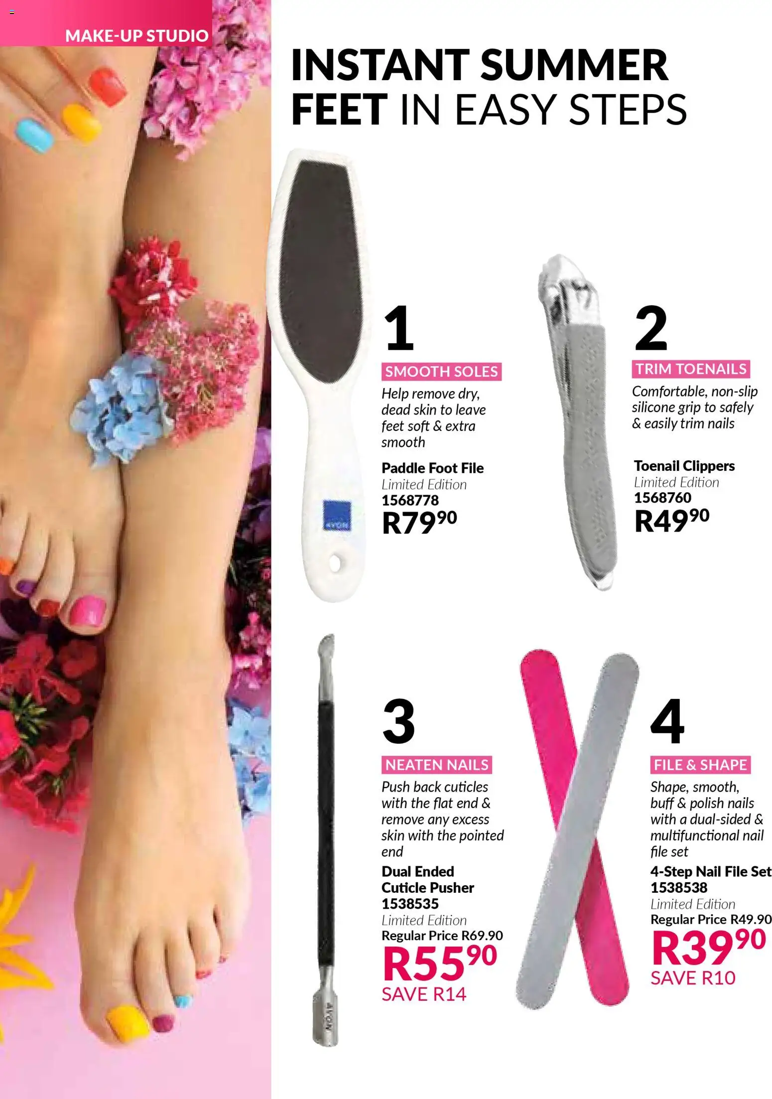 New Avon catalogue – valid from 01.12.2025 | Page: 70 | Products: Cuticle pusher, Nail file, Silicone