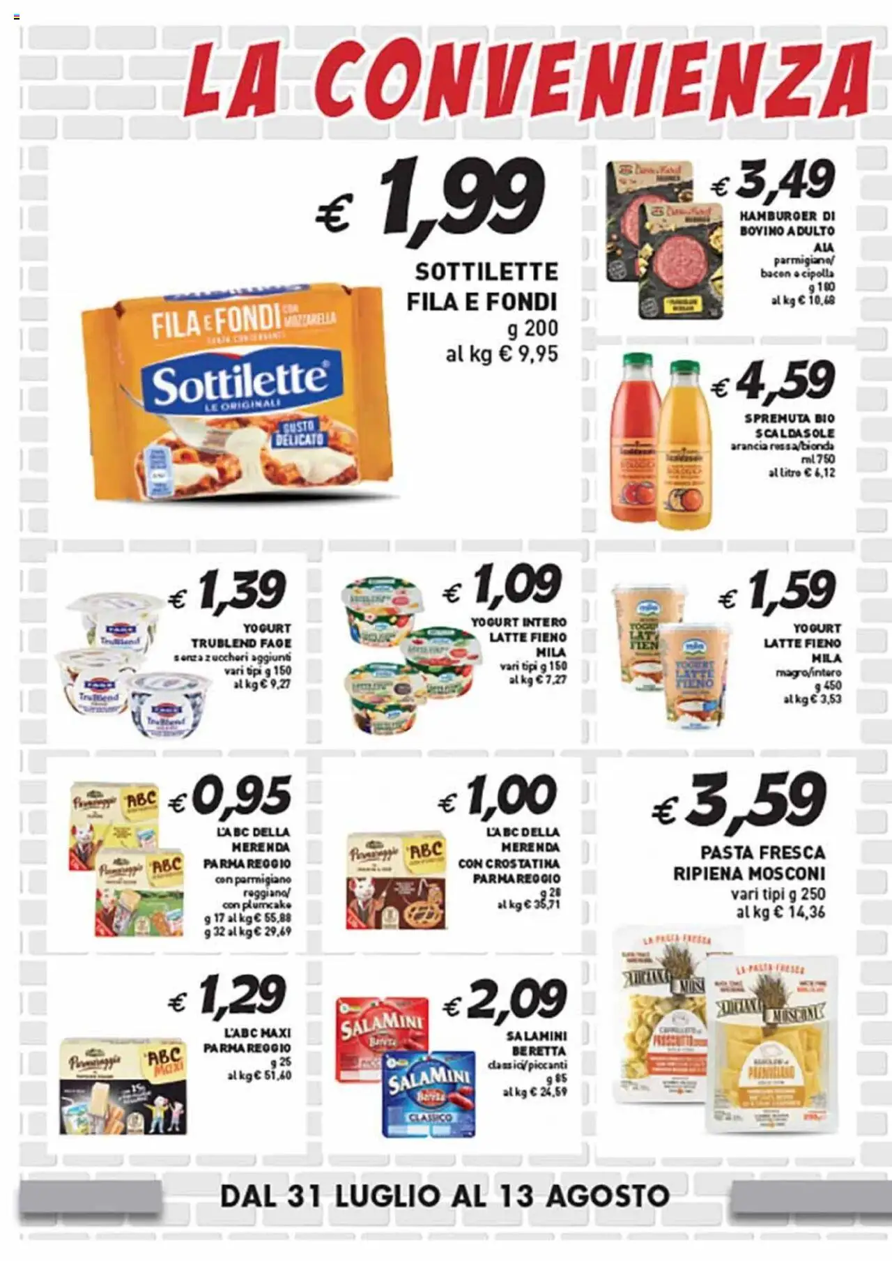 Volantino Coal del 31.07.2025 | Pagina: 2 | Prodotti: Bovino, Yogurt, Pasta, Parmigiano