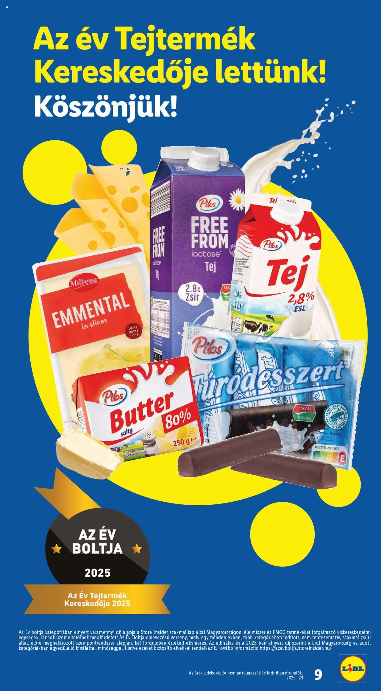 Lidl akciós ujság - amely érvényes a következő dátumtól: 05.06.2025 | Oldal: 9 | Termékek: Tej