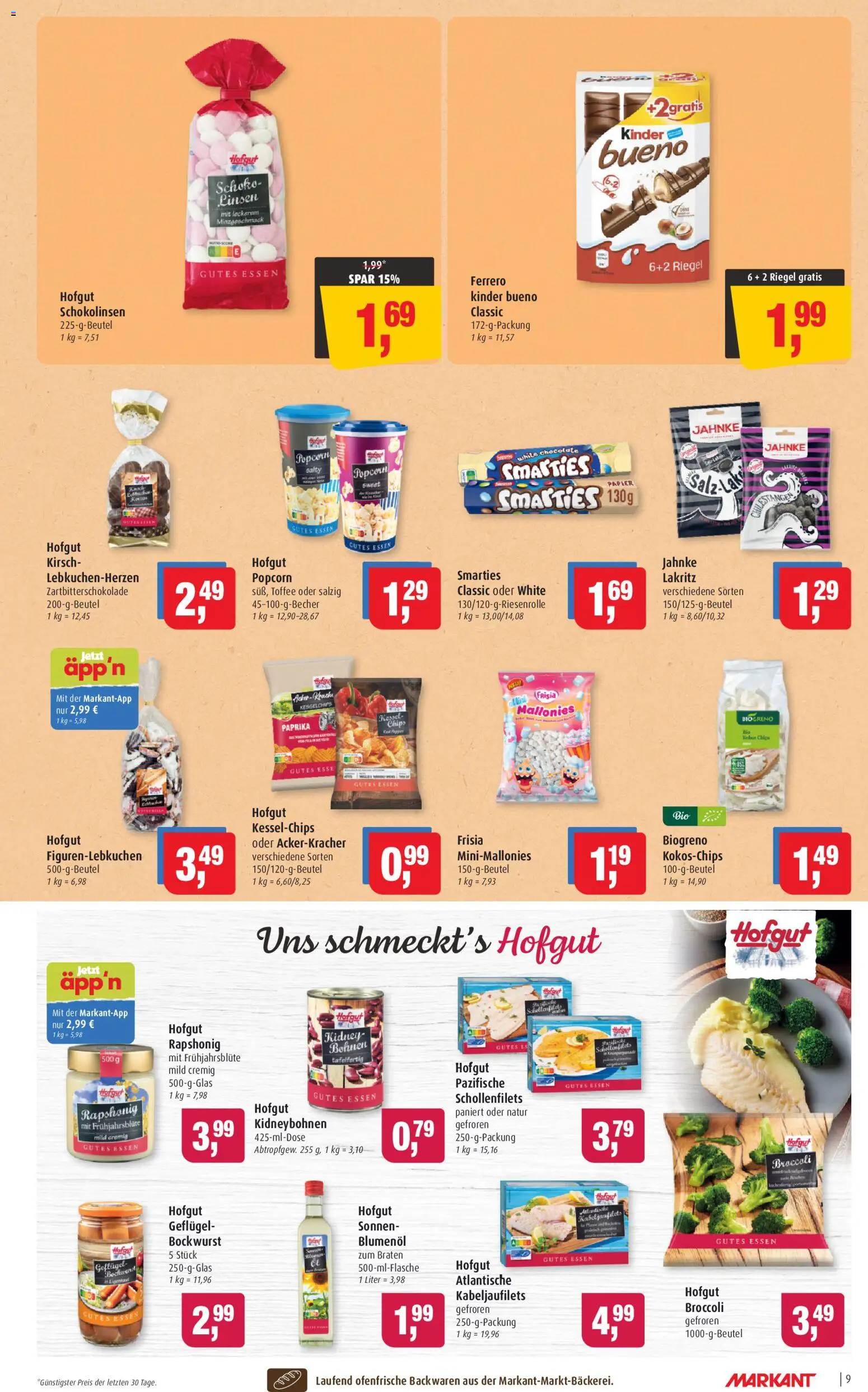 Markant Prospekt 	 – gültig ab 10.11.2025 | Seite: 9 | Produkte: Bockwurst, Smarties, Paprika, Chips