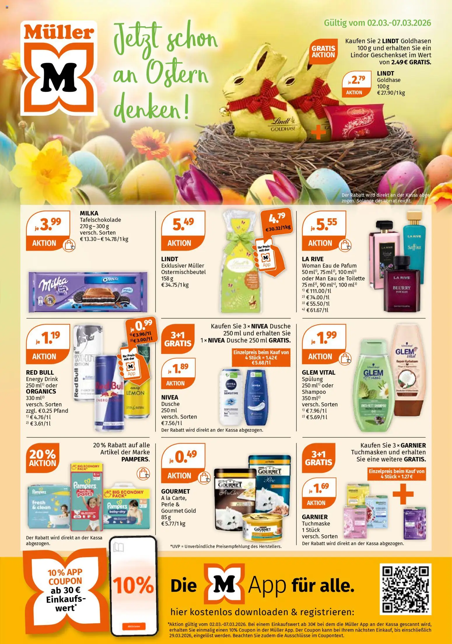 Müller Flugblatt gültig ab 02.03.2026 | Seite: 1 | Produkte: Toilette, Eau de Toilette, Pampers, Spülung
