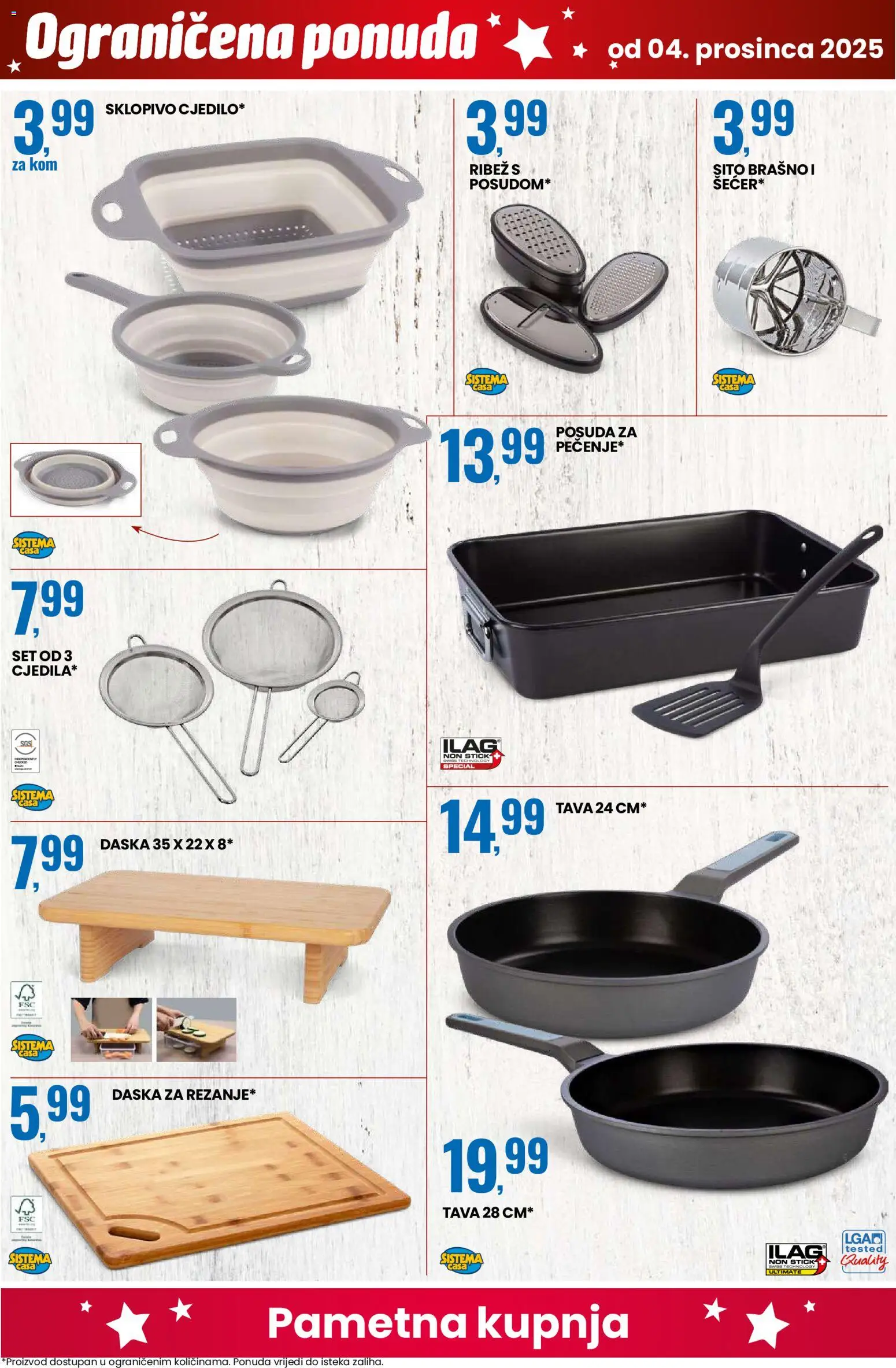 Eurospin katalog | vrijedi od 04.12.2025 | Stranica: 16 | Proizvodi: Ribež, Brašno, Tava