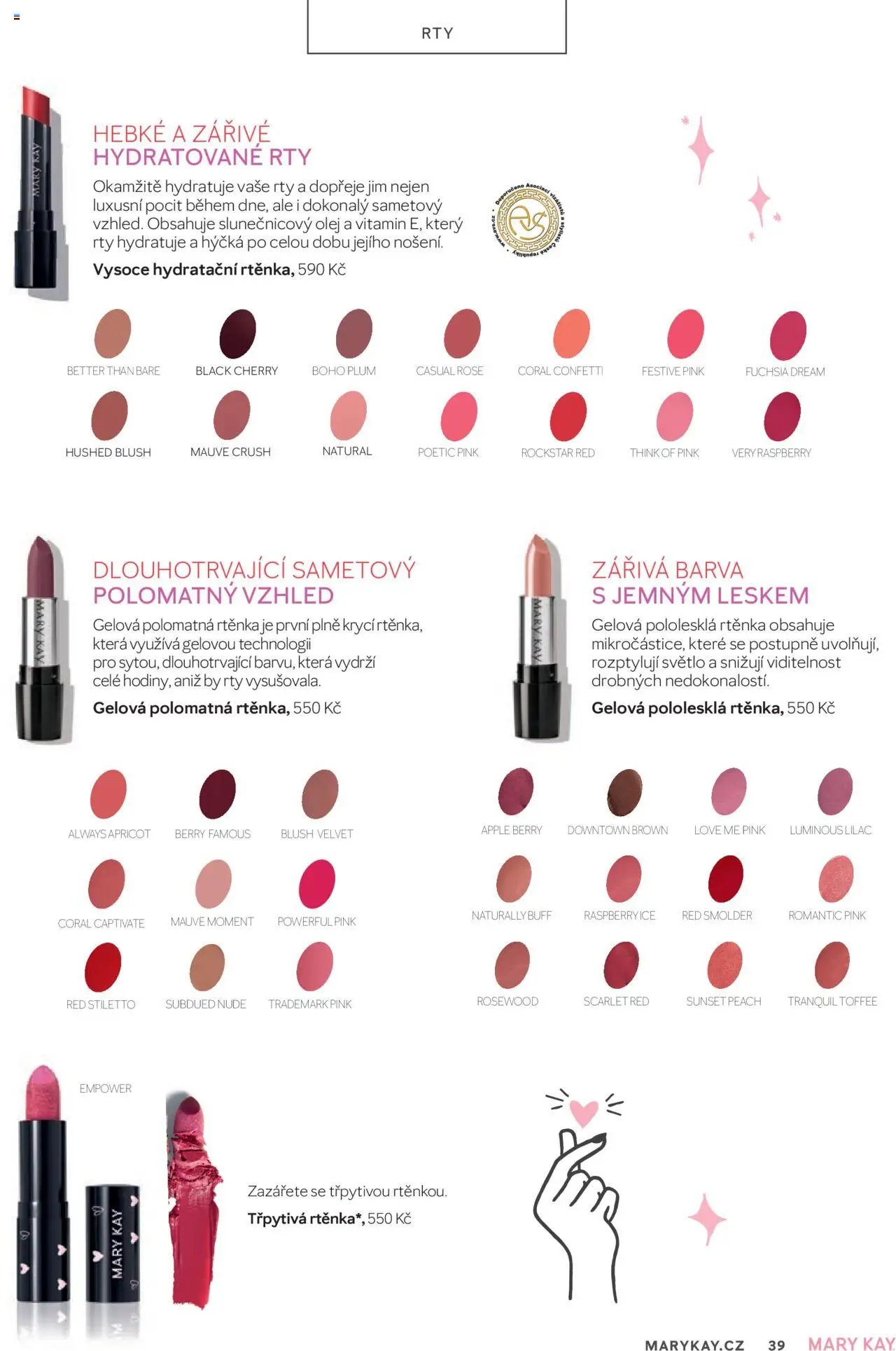 Mary Kay kniha o kráse od 01.07.2025 | Strana: 39 | Produkty: Olej, Apple, Velvet, Rtěnka