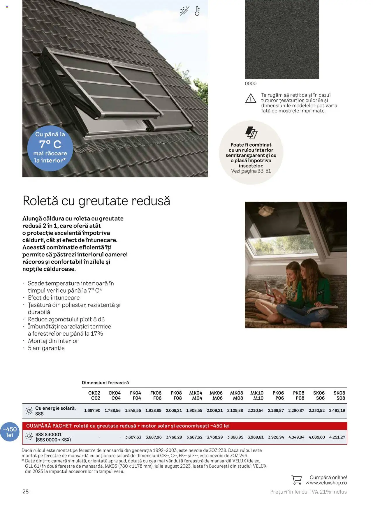Noul catalog Velux – valabil de la 25.02.2025 | Pagină: 28 | Produse: Cameră, Fereastră