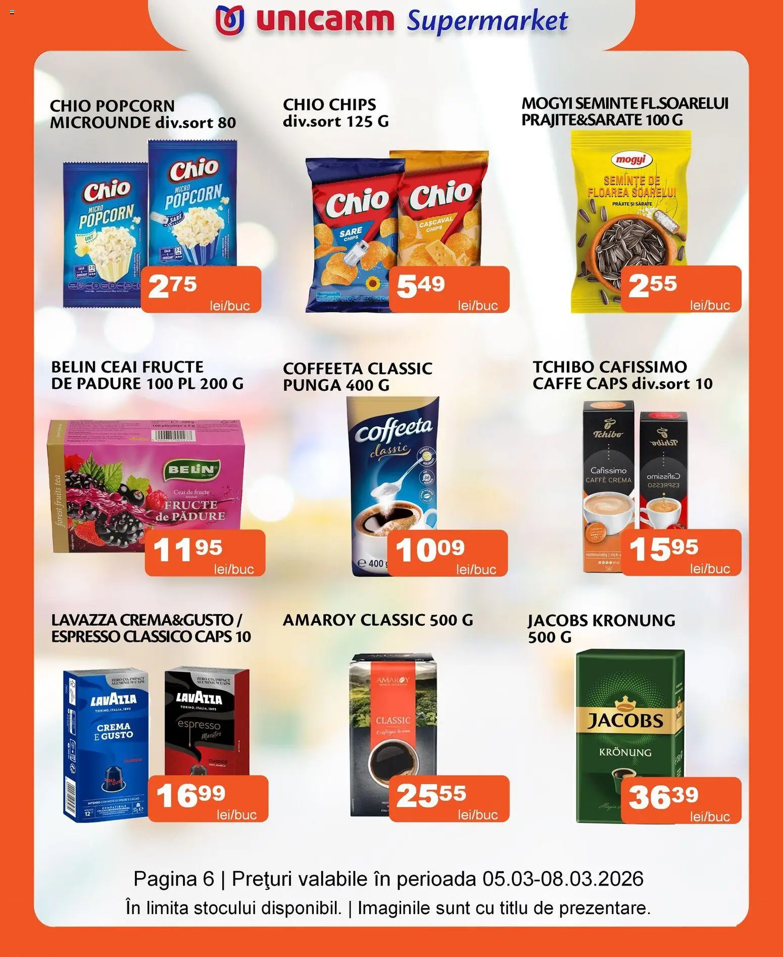 Noul catalog Unicarm – valabil de la 05.03.2026 | Pagină: 8 | Produse: Light Kedi Konservesi, Cremă, Cacao, Zahăr