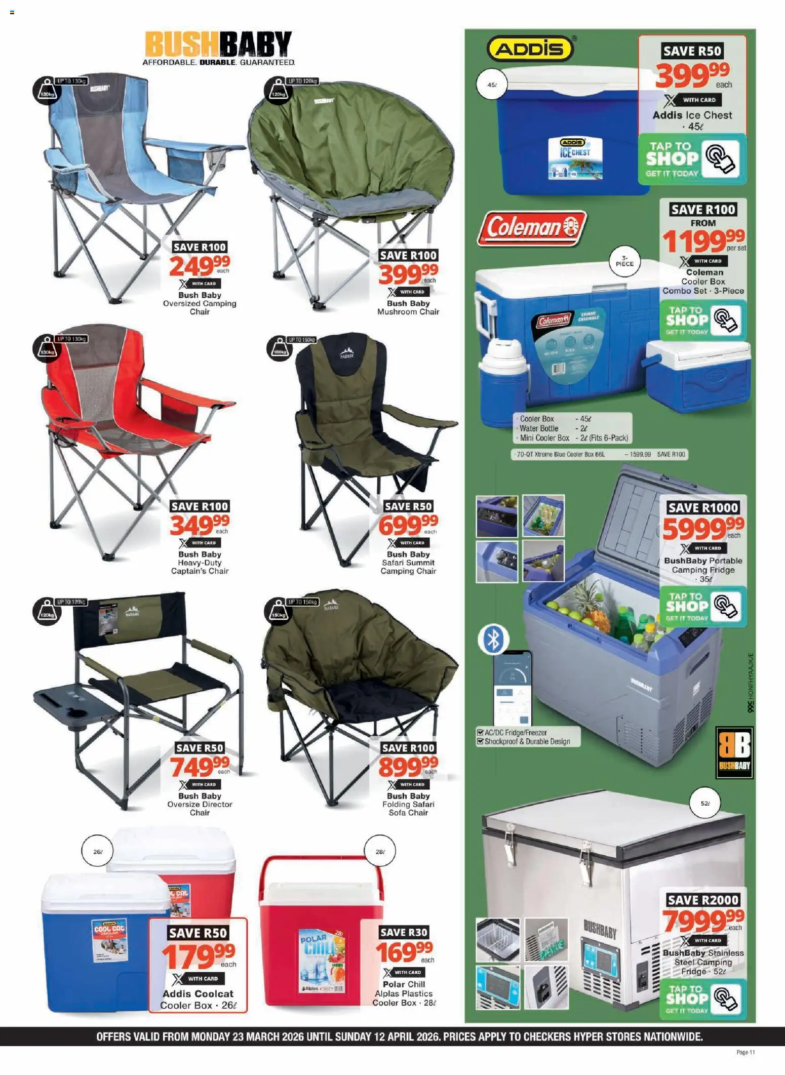 New Checkers catalogue – valid from 23.03.2026 | Page: 11 | Products: Sofa, Chair, Box, Cooler