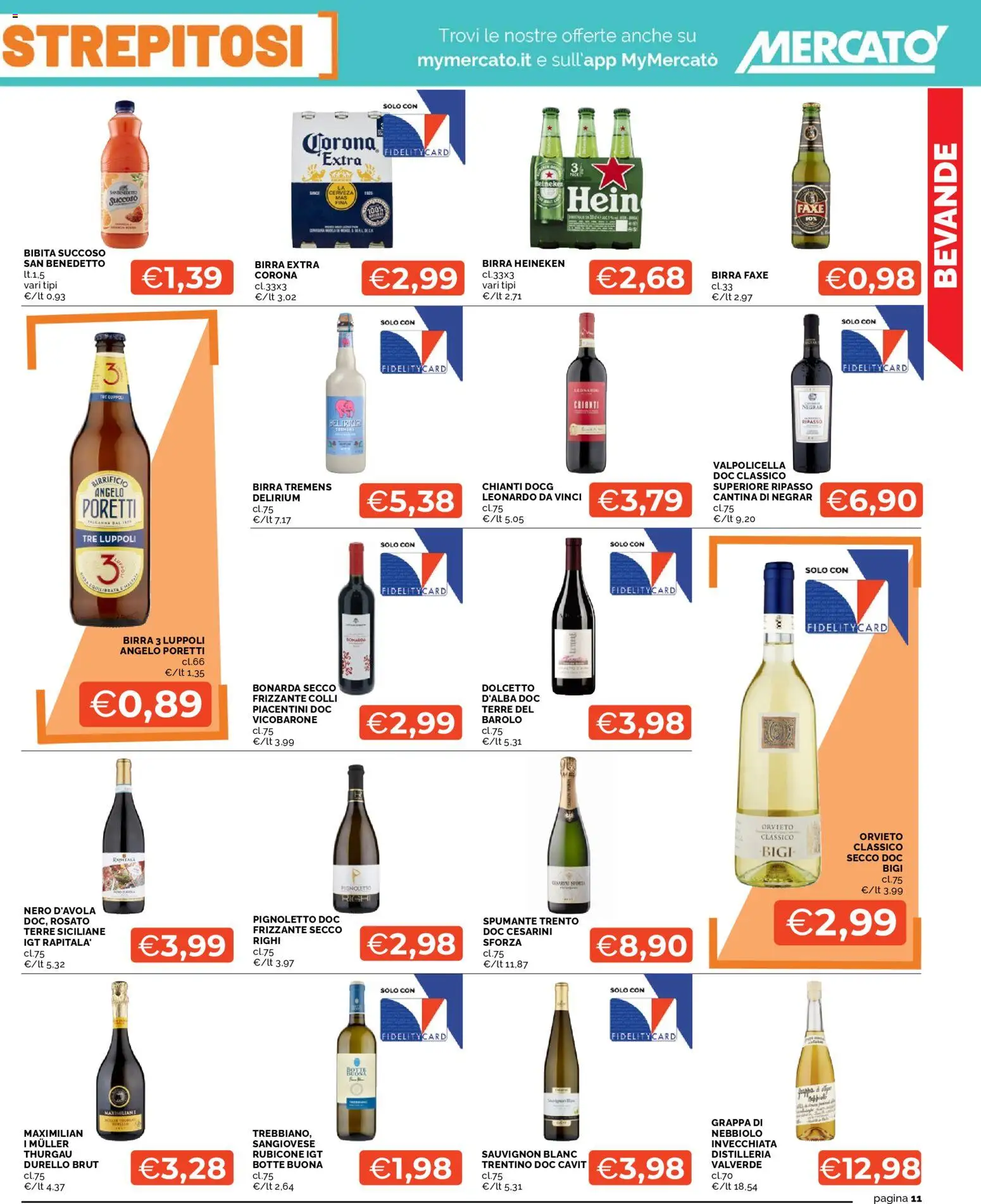 Volantino Mercatò del 23.04.2026 | Pagina: 11 | Prodotti: Birra, Spumante, Bibita, Heineken