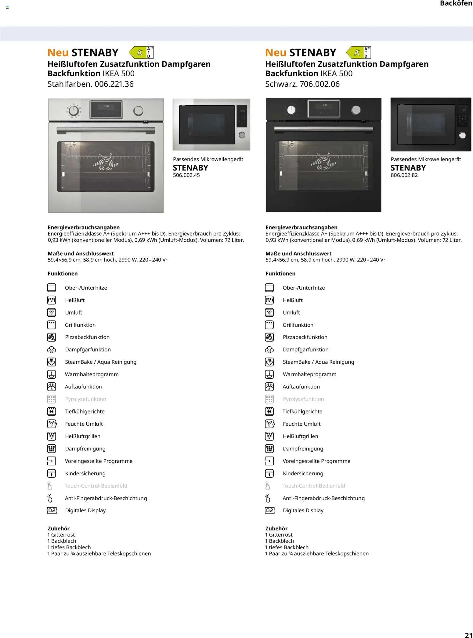 Ikea Elektrogeräte – gültig ab 02.01.2026 | Seite: 21 | Produkte: Backofen