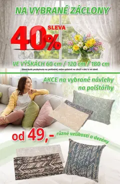 Náhled letáku Prior - Akční Nabídka Látek A Bytového Textilu od 10.03.2026 | Strana: 2 | Produkty: Polštářky, Záclony