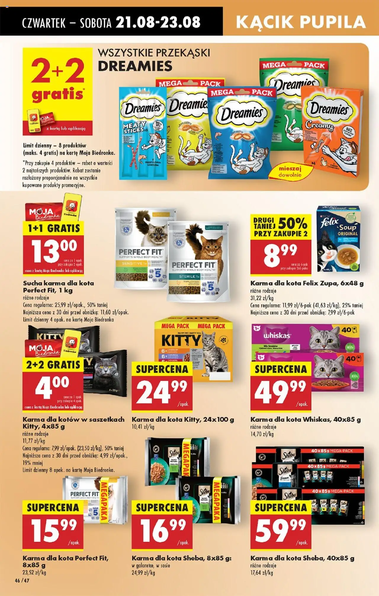 Biedronka gazetka - Oferta w tym tygodniu od 21.08.2025 | Strona: 58 | Produkty: Karta, Karma dla kotów, Karma dla kota, Body