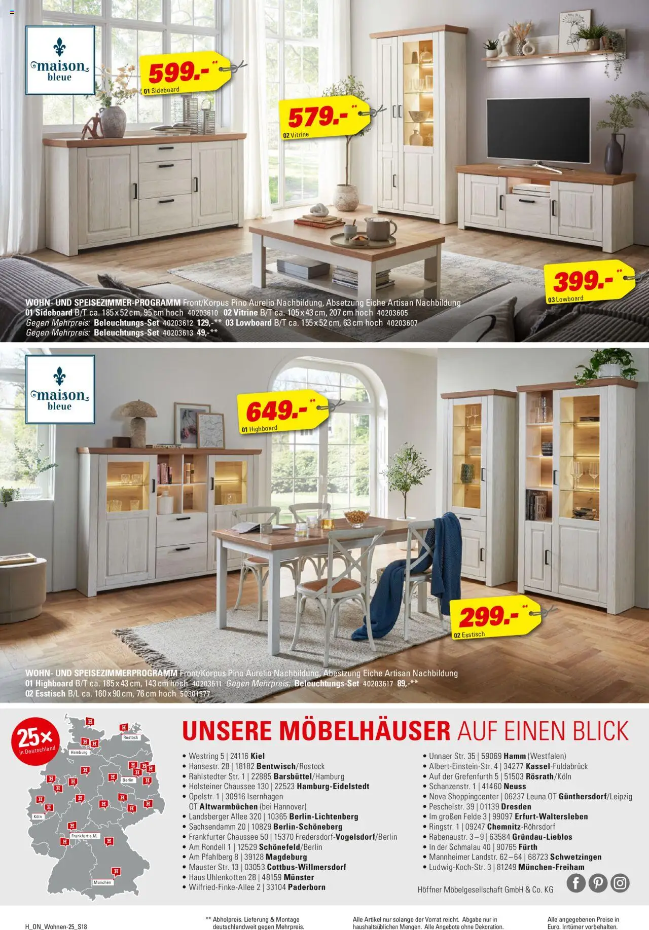 Höffner - Wohnen Spezial - gültig ab dem 13.08.2025 | Seite: 18 | Produkte: Sideboard, Lowboard, HIghboard, Vitrine