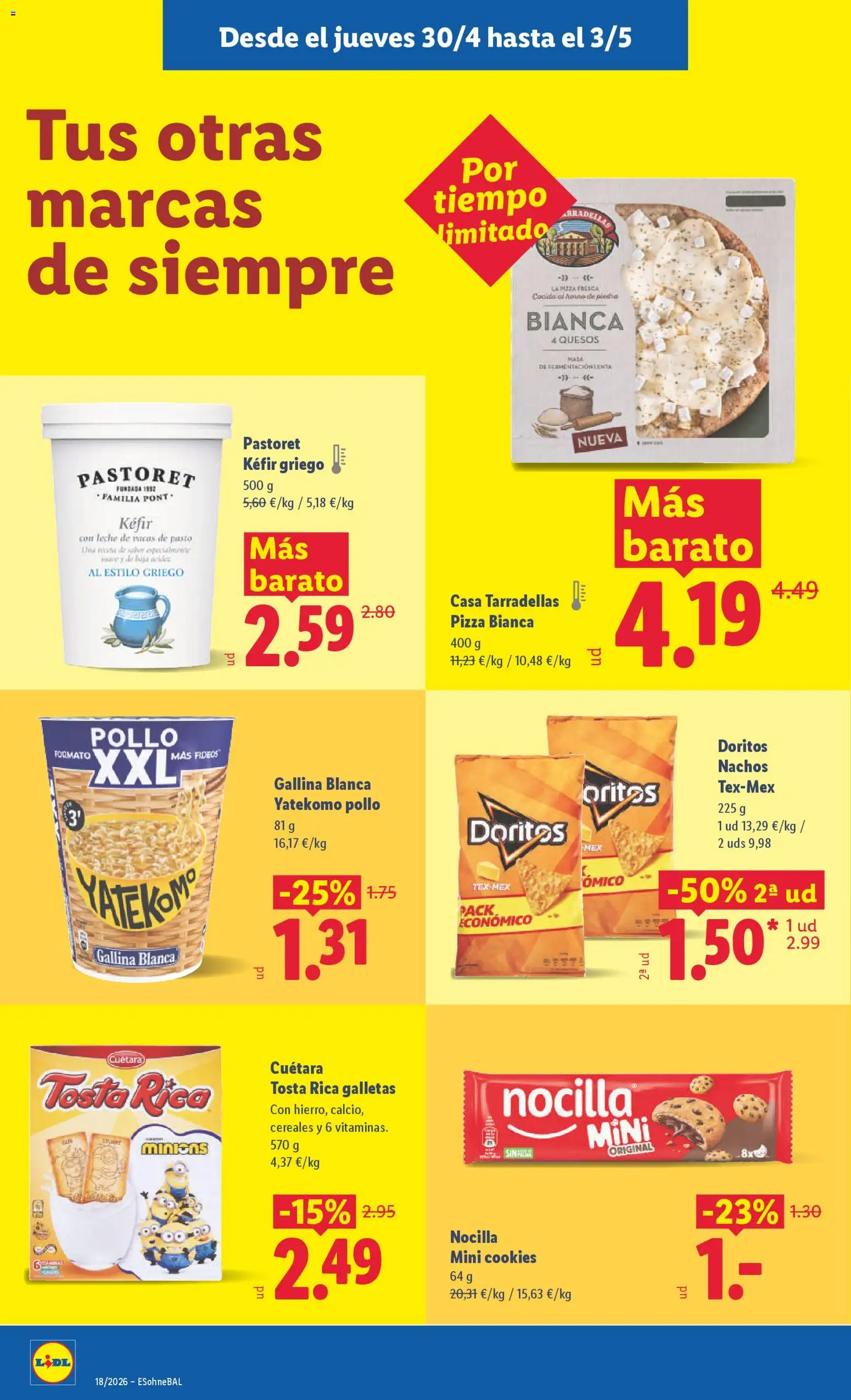 Lidl folleto │ válido desde el 27.04.2026 | Página: 40 | Productos: Καλτσάκια μισά, Pizza, Cereales, Galletas