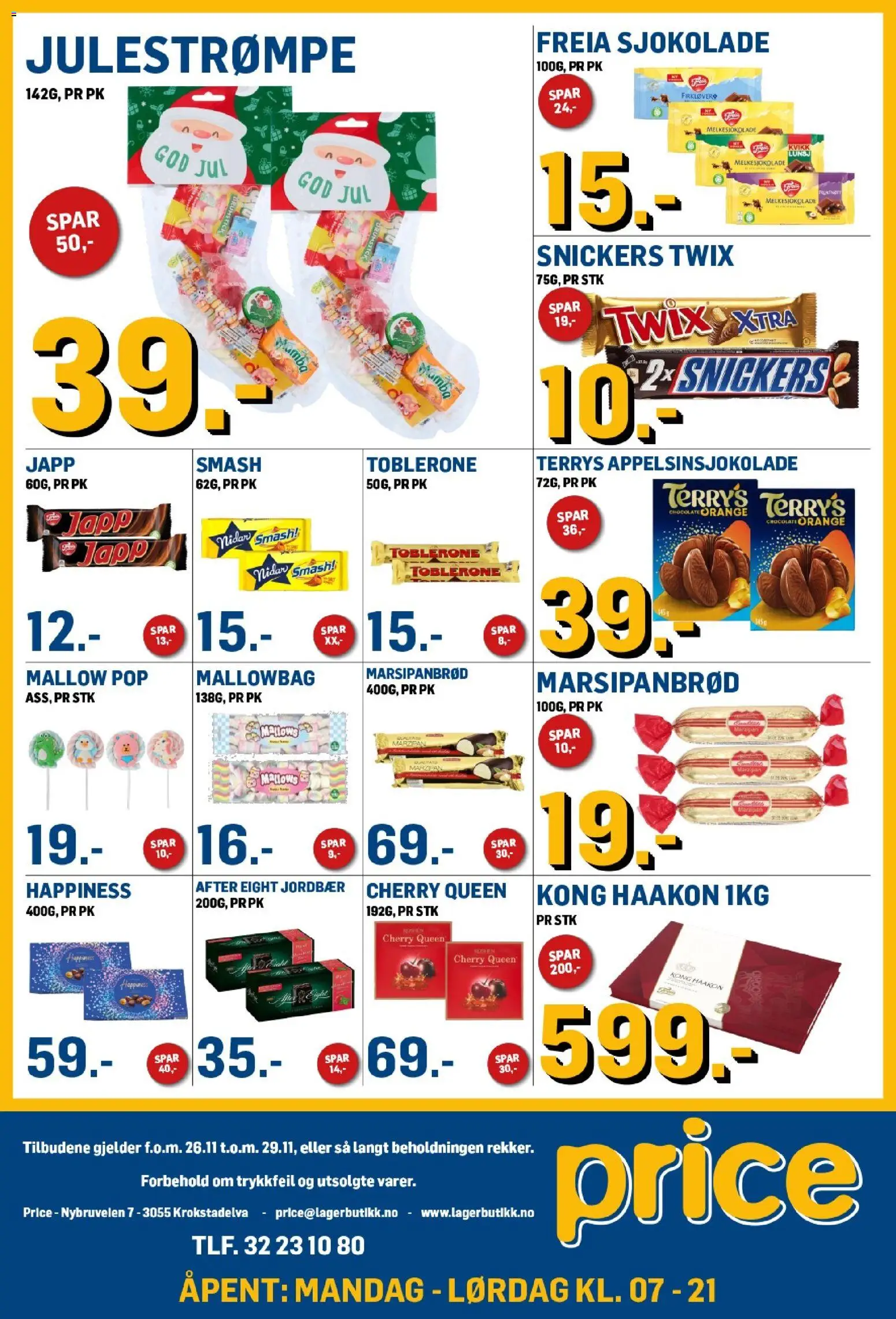 {H1} | Side: 7 | Produkter: Sjokolade, Jordbær, Tejp