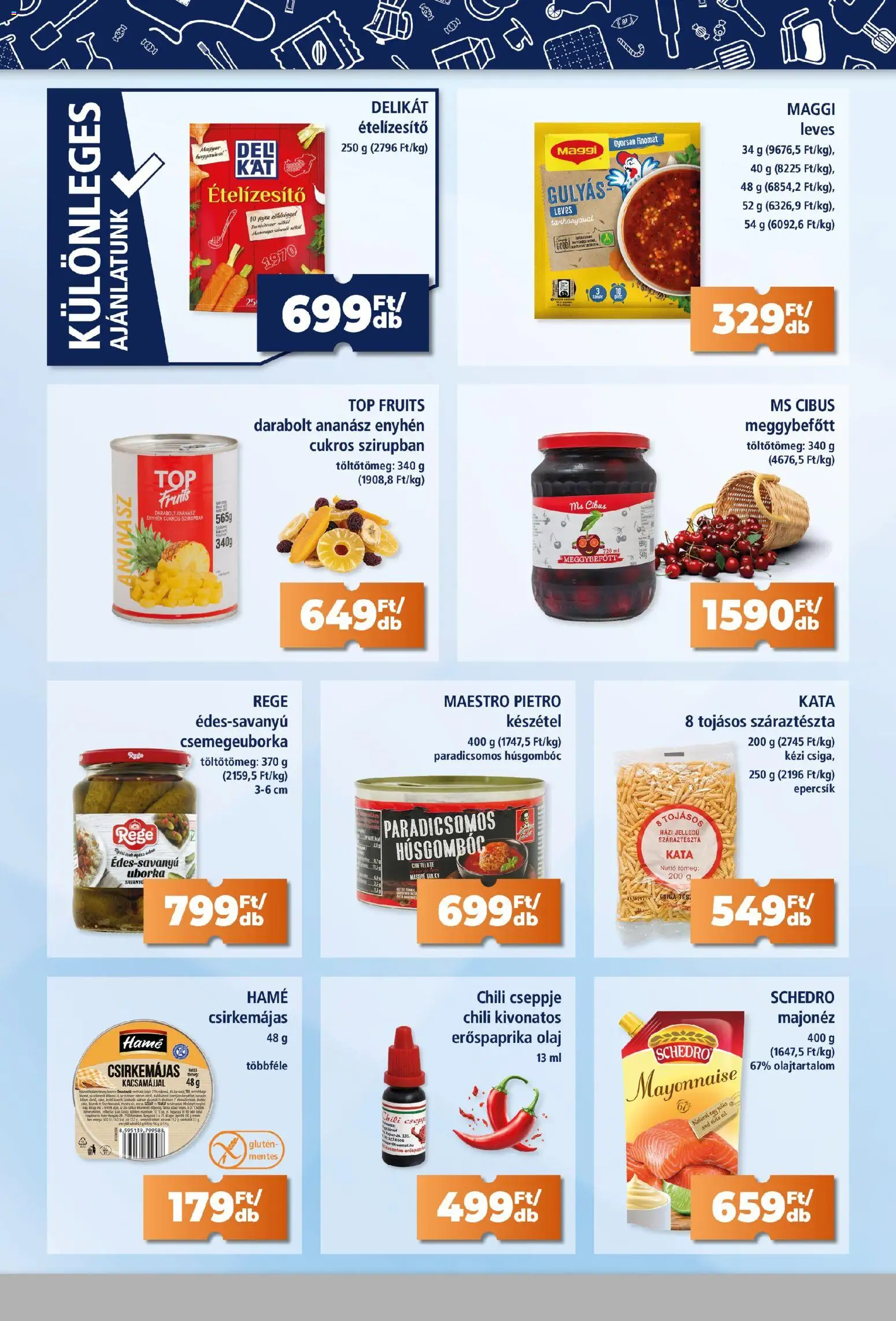 Goods Market akciós ujság - amely érvényes a következő dátumtól: 16.04.2026 | Oldal: 4 | Termékek: Száraztészta, Uborka, Majonéz, Készétel