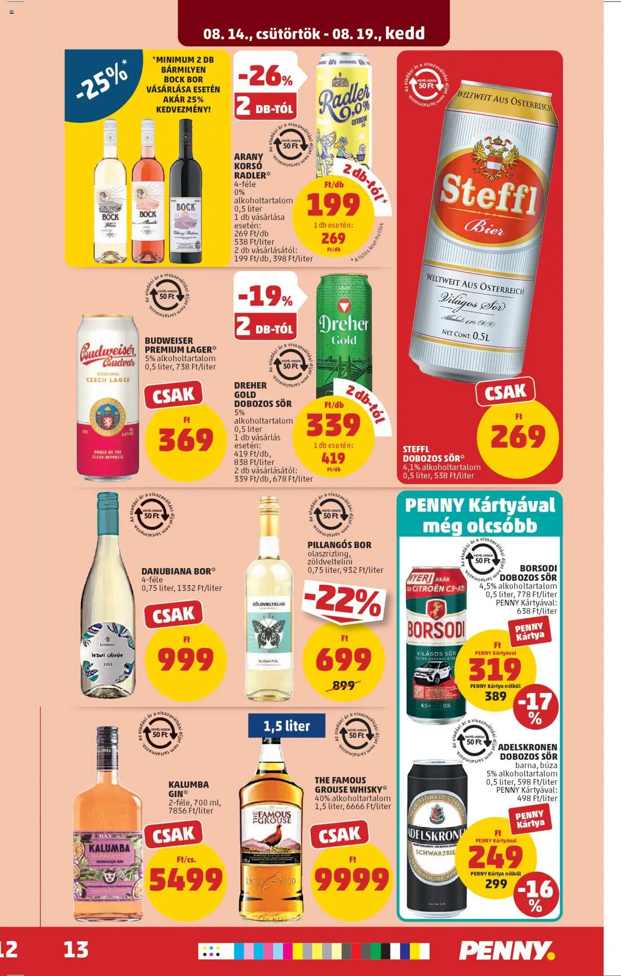 PENNY akciós ujság - amely érvényes a következő dátumtól: 14.08.2025 | Oldal: 17 | Termékek: Alkohol, Radler, Bor, Gin
