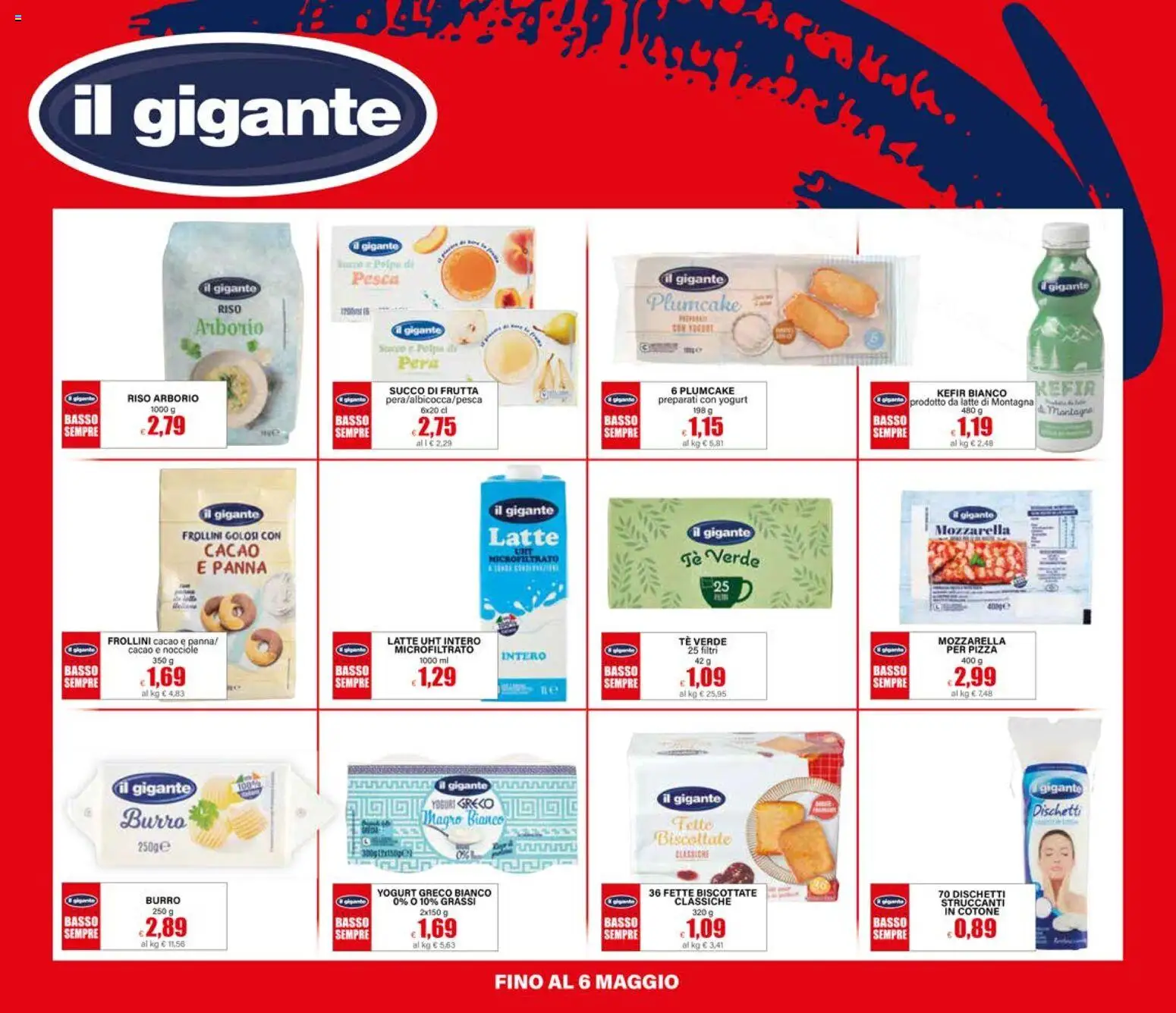 Volantino Il Gigante del 09.04.2026 | Pagina: 21 | Prodotti: Dischetti struccanti, Nocciole, Cacao, Frollini