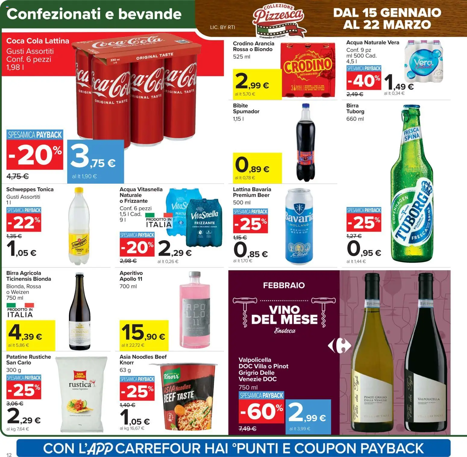 Volantino Carrefour del 17.02.2026 | Pagina: 12 | Prodotti: Birra, Patatine, Acqua, Bibite